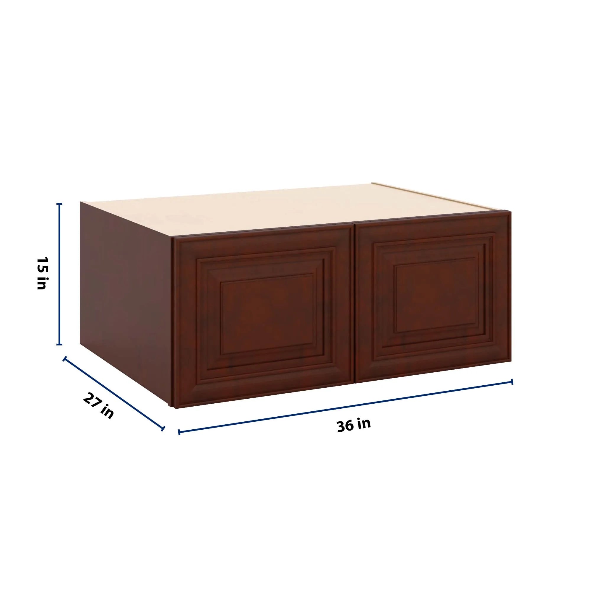 J&K Mahogany J5 Refrigerator Wall Cabinet - 36" W x 15" H x 27" D