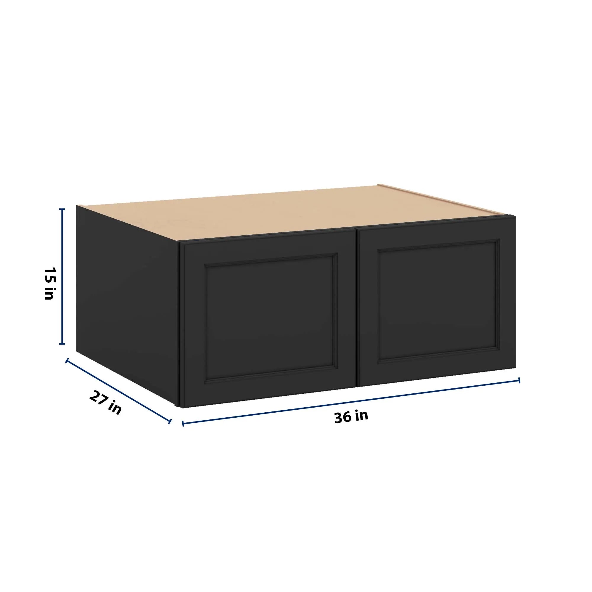 J&K Charcoal E2 Refrigerator Wall Cabinet - 36" W x 15" H x 27" D