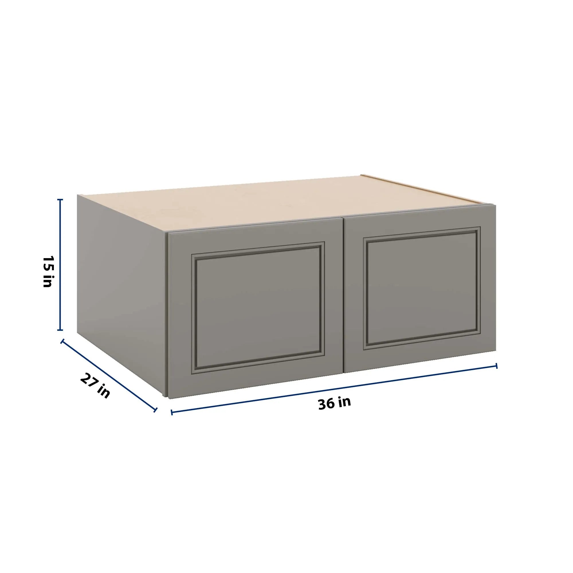 J&K Greige K3 Refrigerator Wall Cabinet - 36" W x 15" H x 27" D