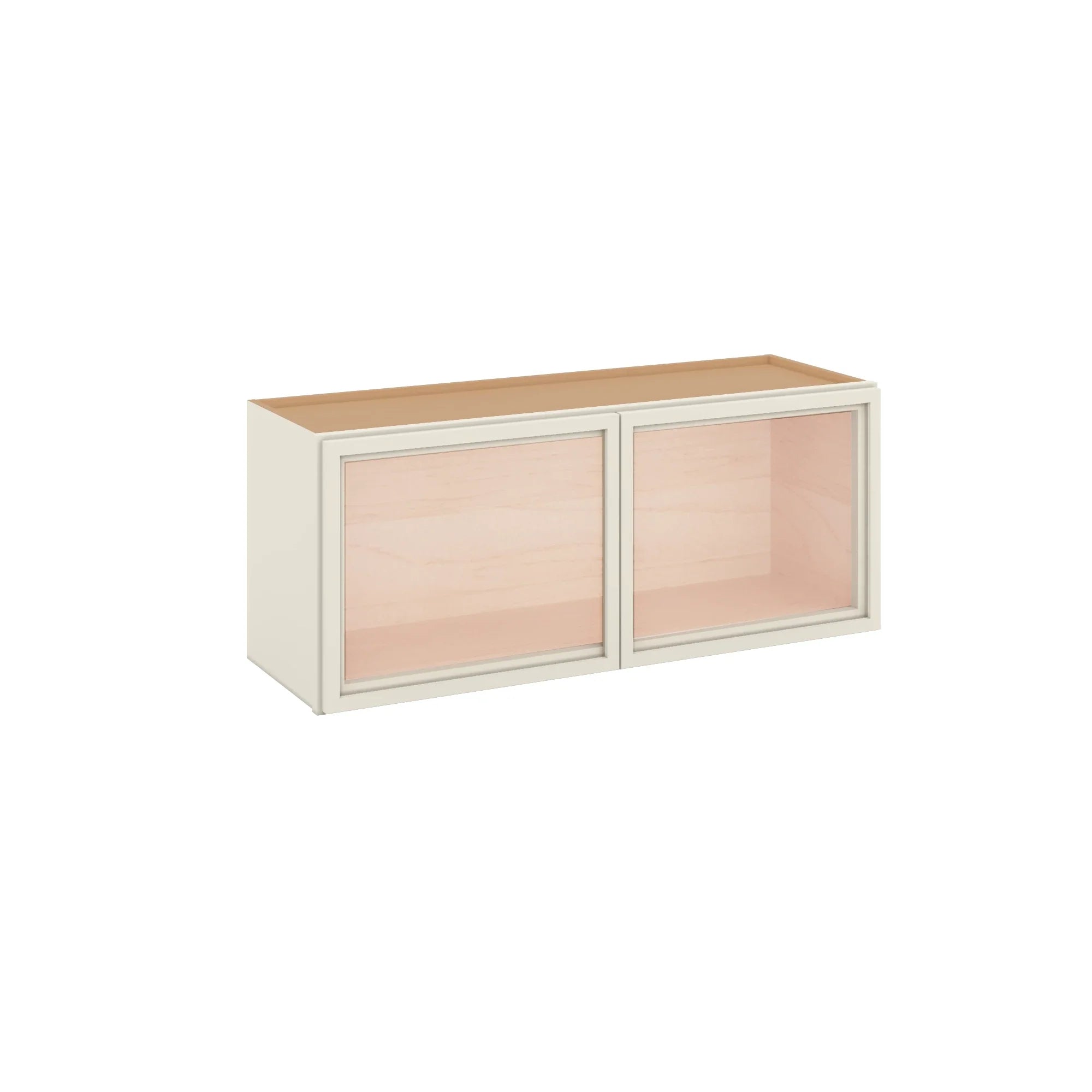 Modernform Cabinet Slim Dove White 36" W X 15" H X 12" D Double Glass Door Wall Cabinet