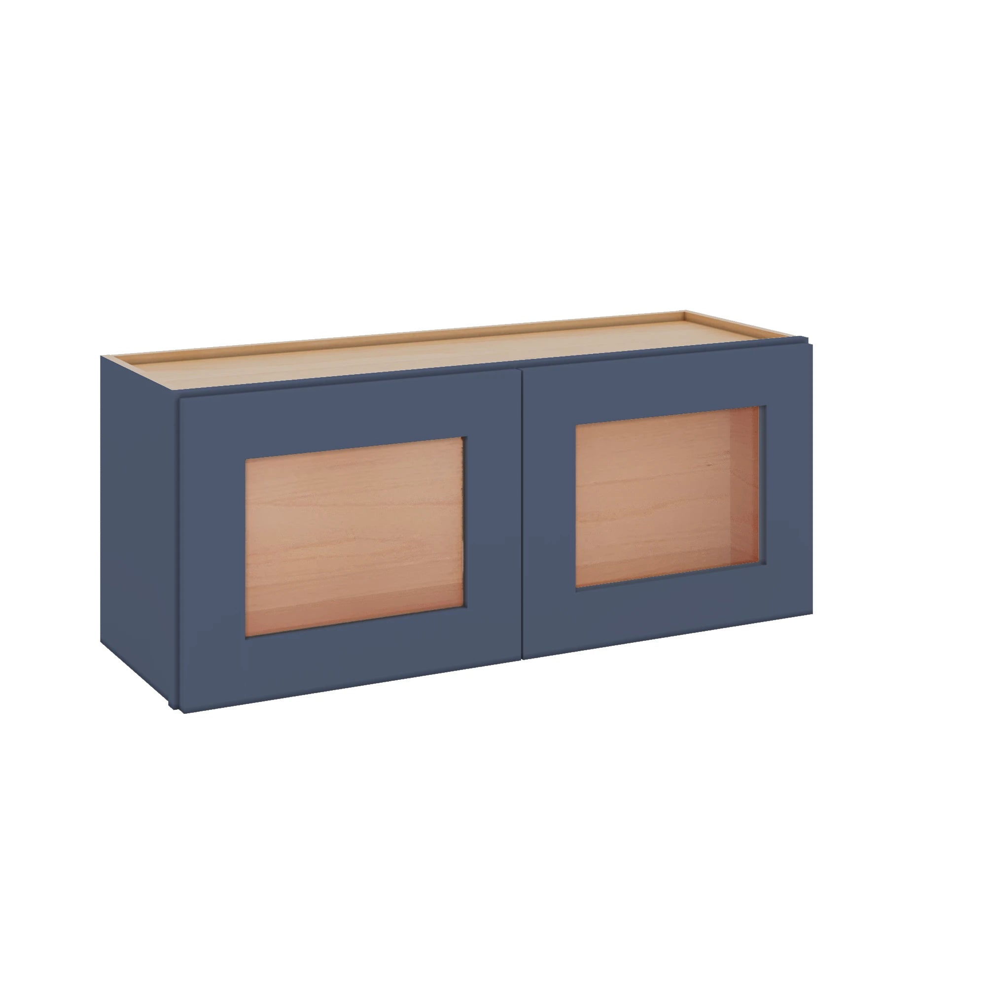 Modernform Cabinet Signature Blue 36" W X 15" H X 12" D Double Glass Door Wall Cabinet