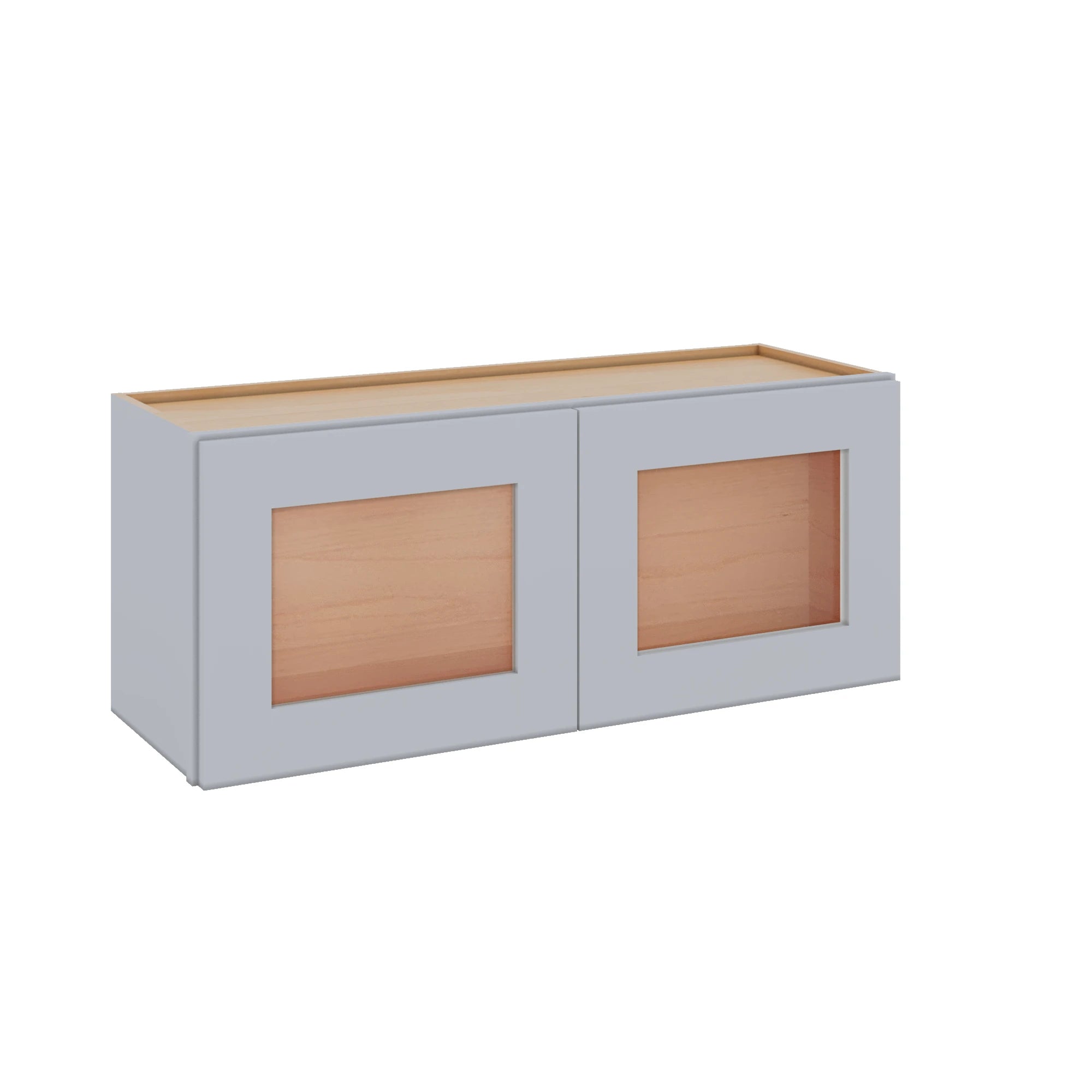 Modernform Cabinet Grey Shaker 36" W X 15" H X 12" D Double Glass Door Wall Cabinet