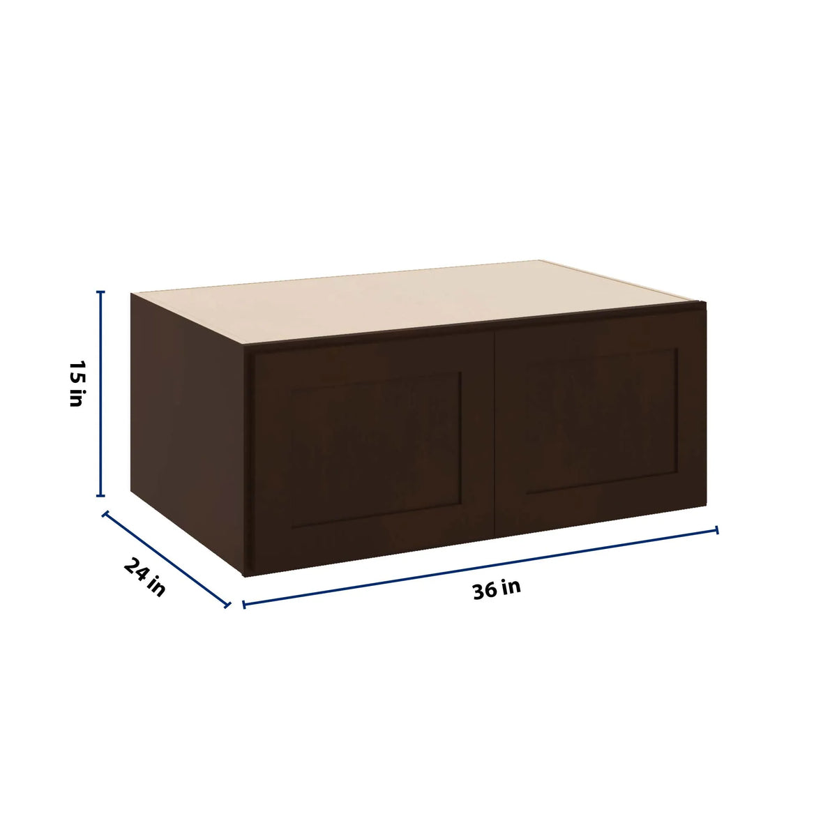 CNC Luxor 5-Piece Espresso 36" W X 15" H X 24" D Double Door Wall Cabinet