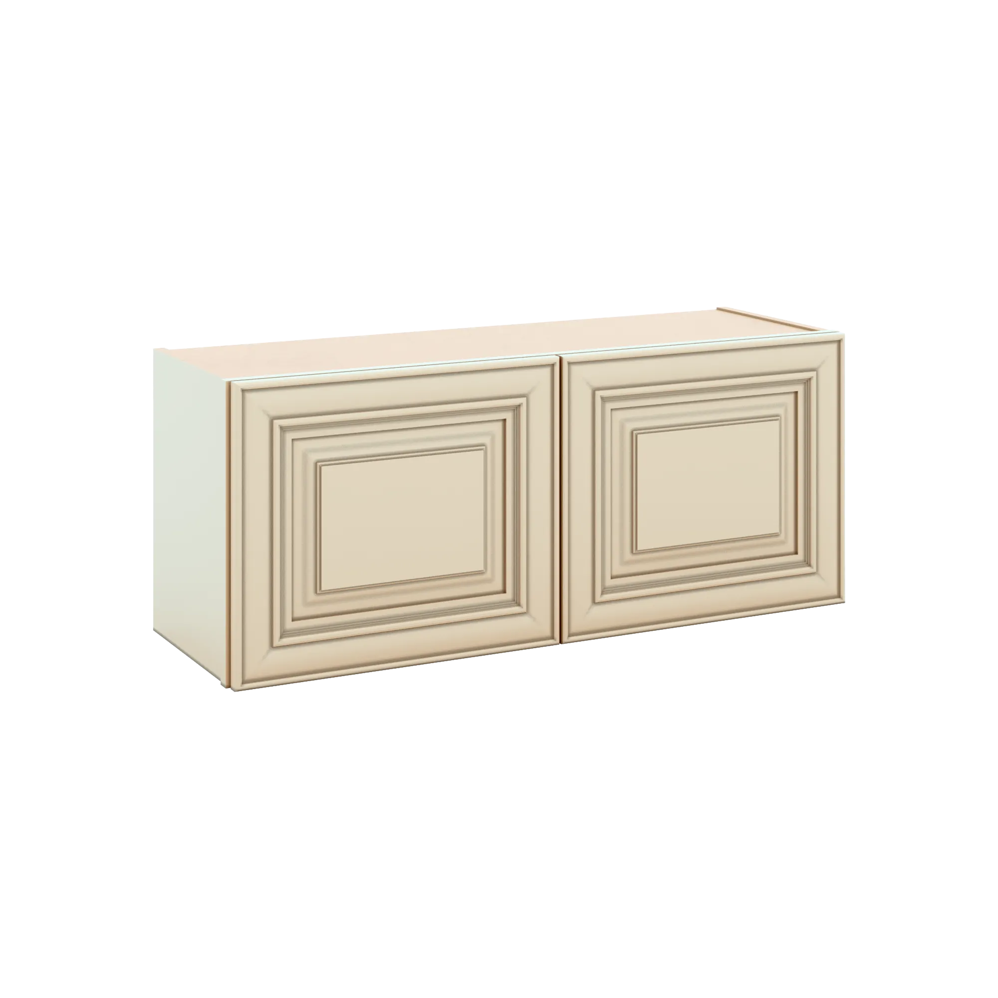 J&K Creme Glazed A7 Double Door Wall Cabinet - 36" W x 15" H