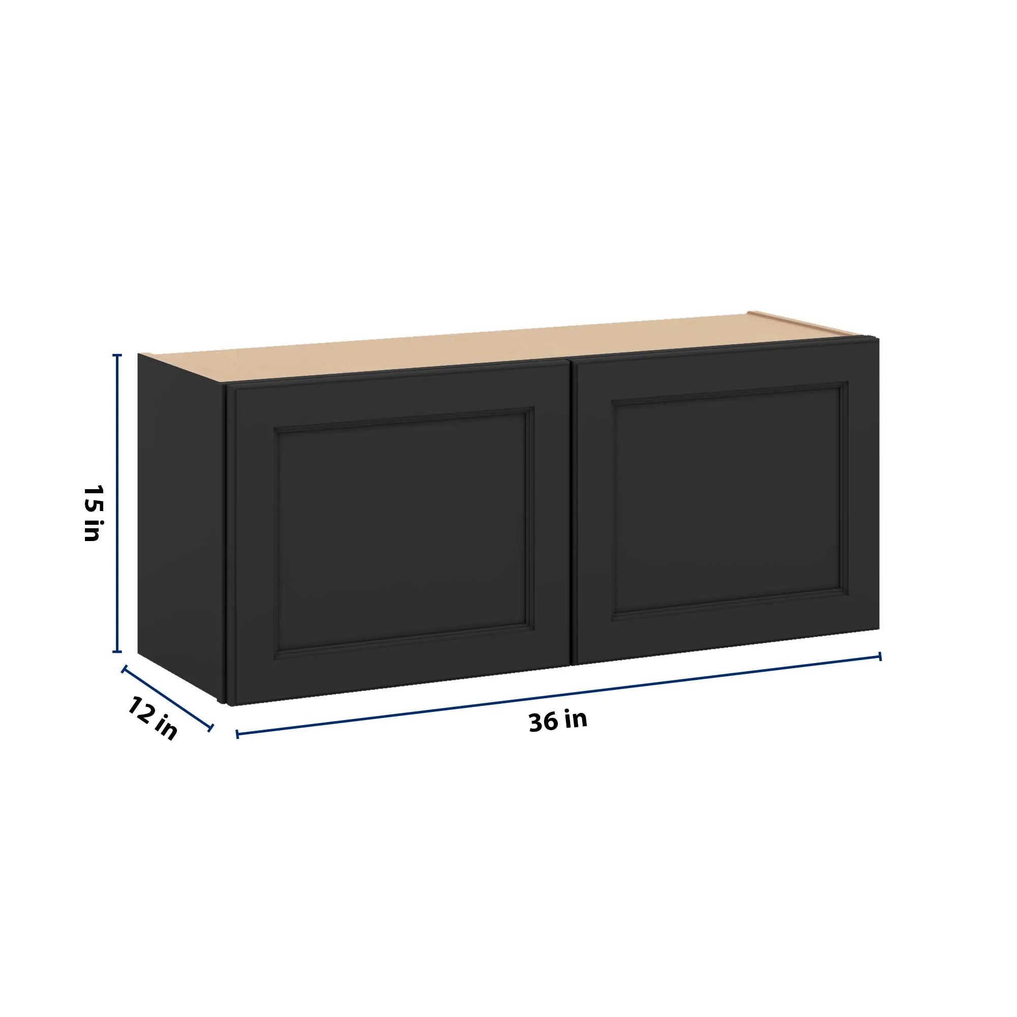 J&K Charcoal E2 Double Door Wall Cabinet - 36" W x 15" H