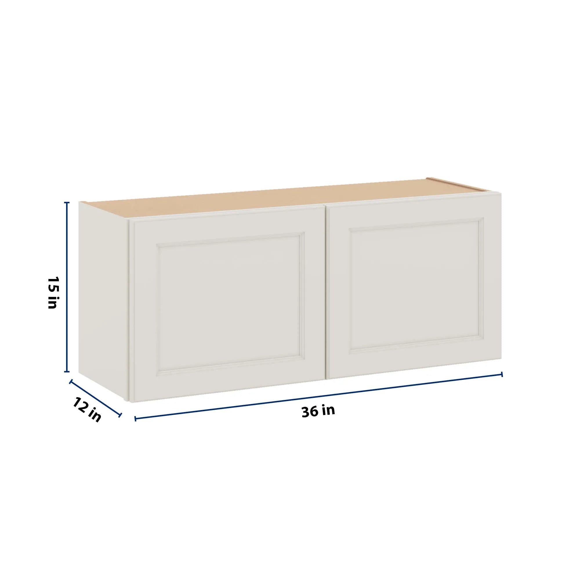 J&K Dove E1 Double Door Wall Cabinet - 36" W x 15" H