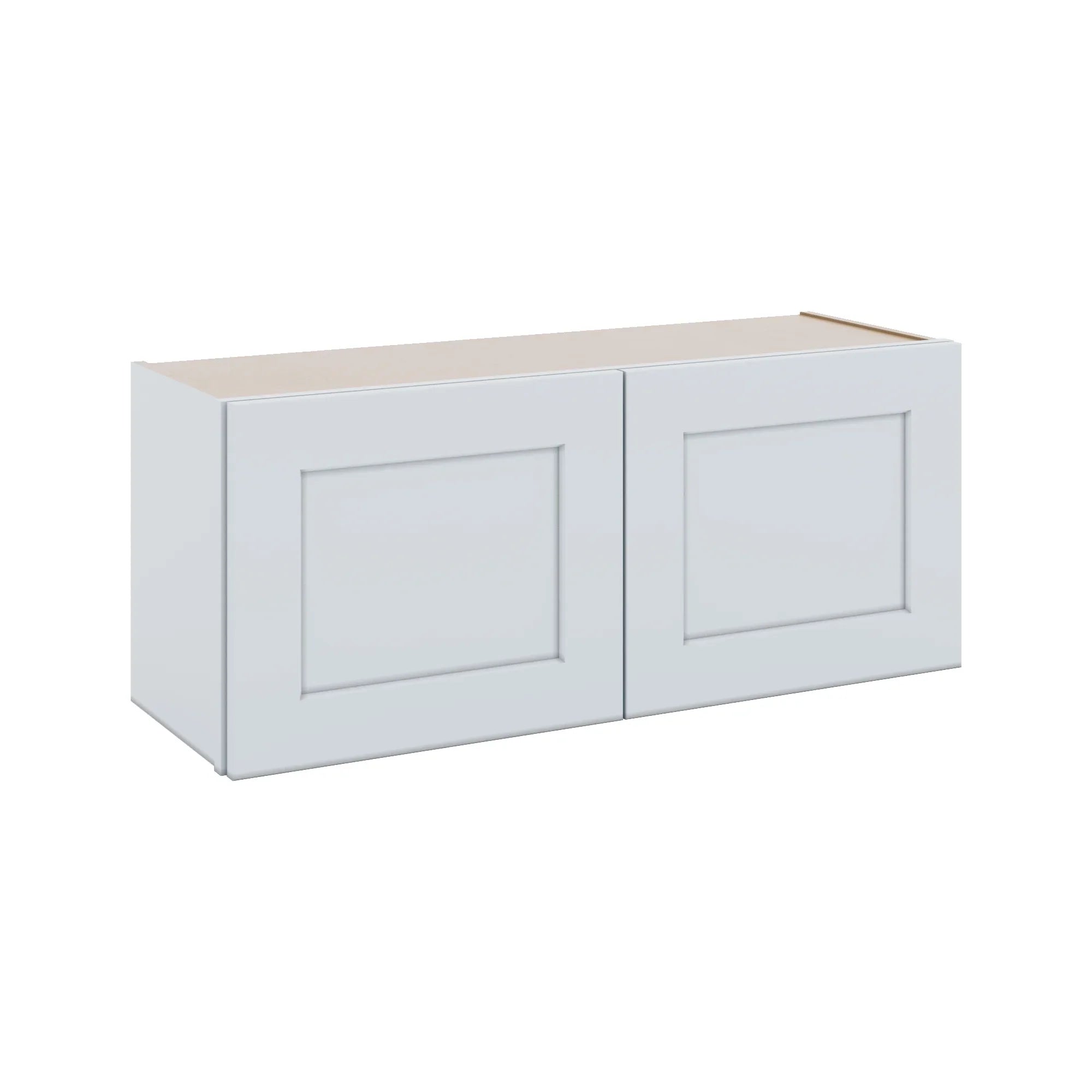 J&K White Shaker S8 Double Door Wall Cabinet - 36" W x 15" H