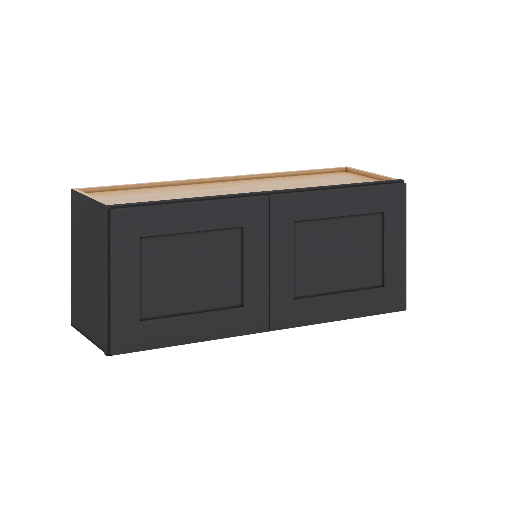 Modernform Cabinet Onyx Black Shaker 36" W X 15" H X 12" D Double Door Wall Cabinet