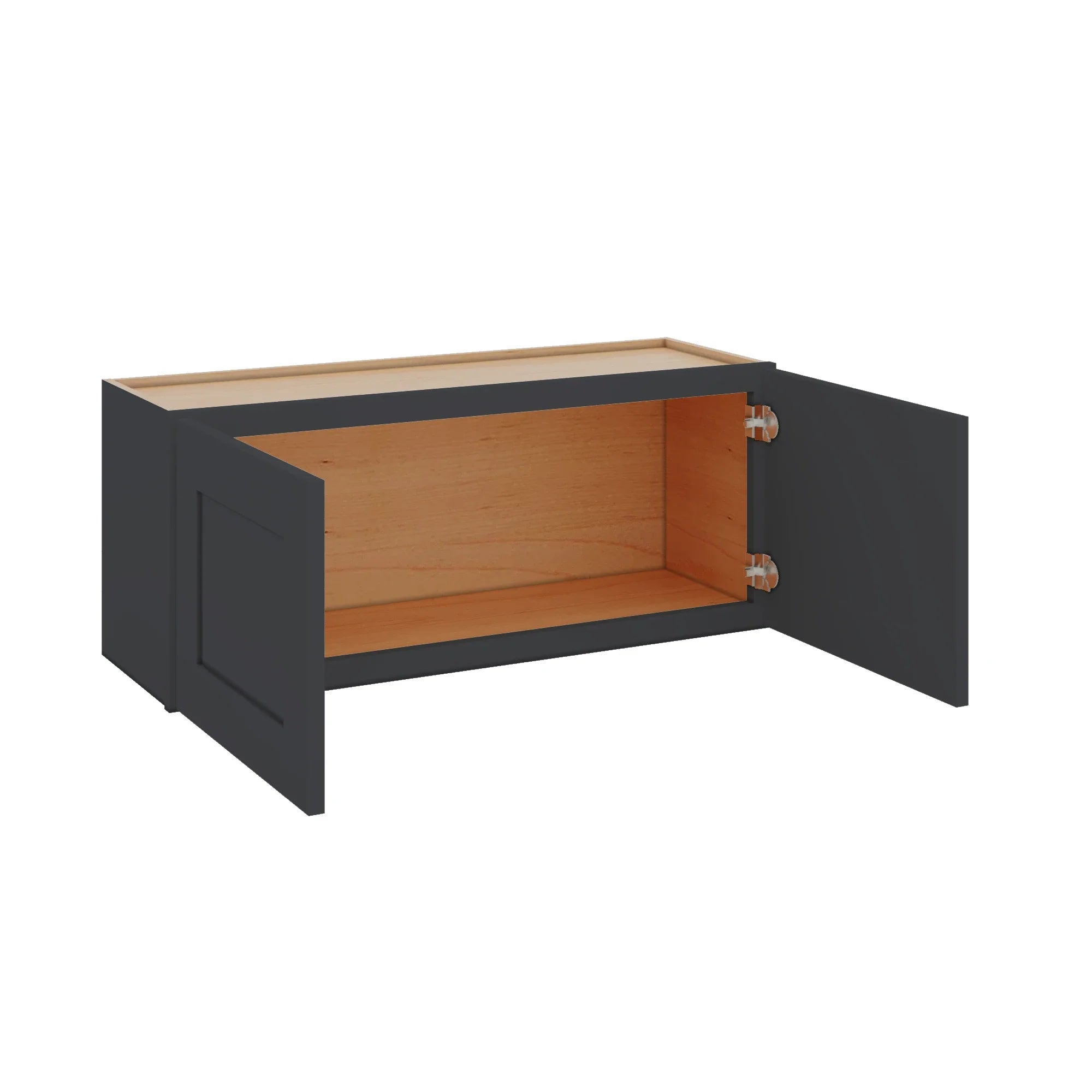 Modernform Cabinet Onyx Black Shaker 36" W X 15" H X 12" D Double Door Wall Cabinet