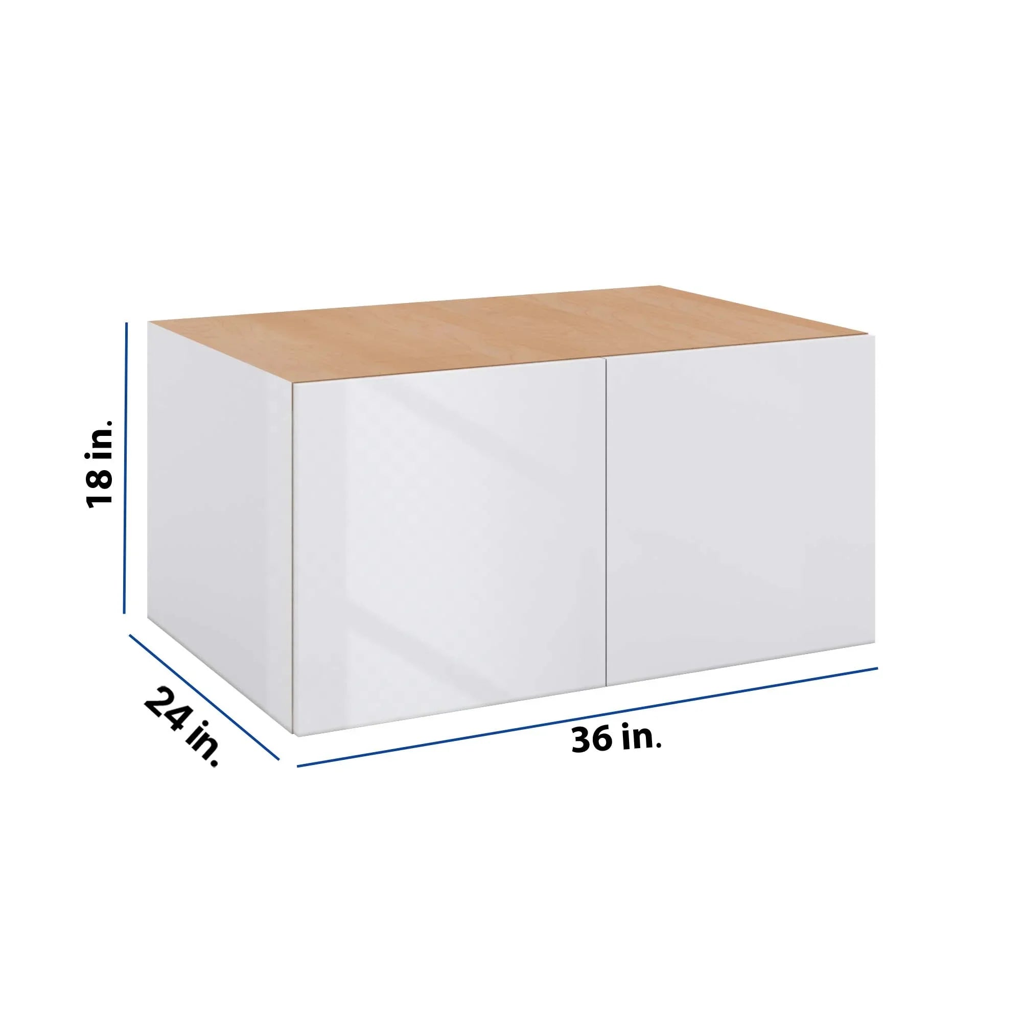 Modernform Cabinet Gloss White 36" W X 18" H X 24" D Double Door Wall Cabinet