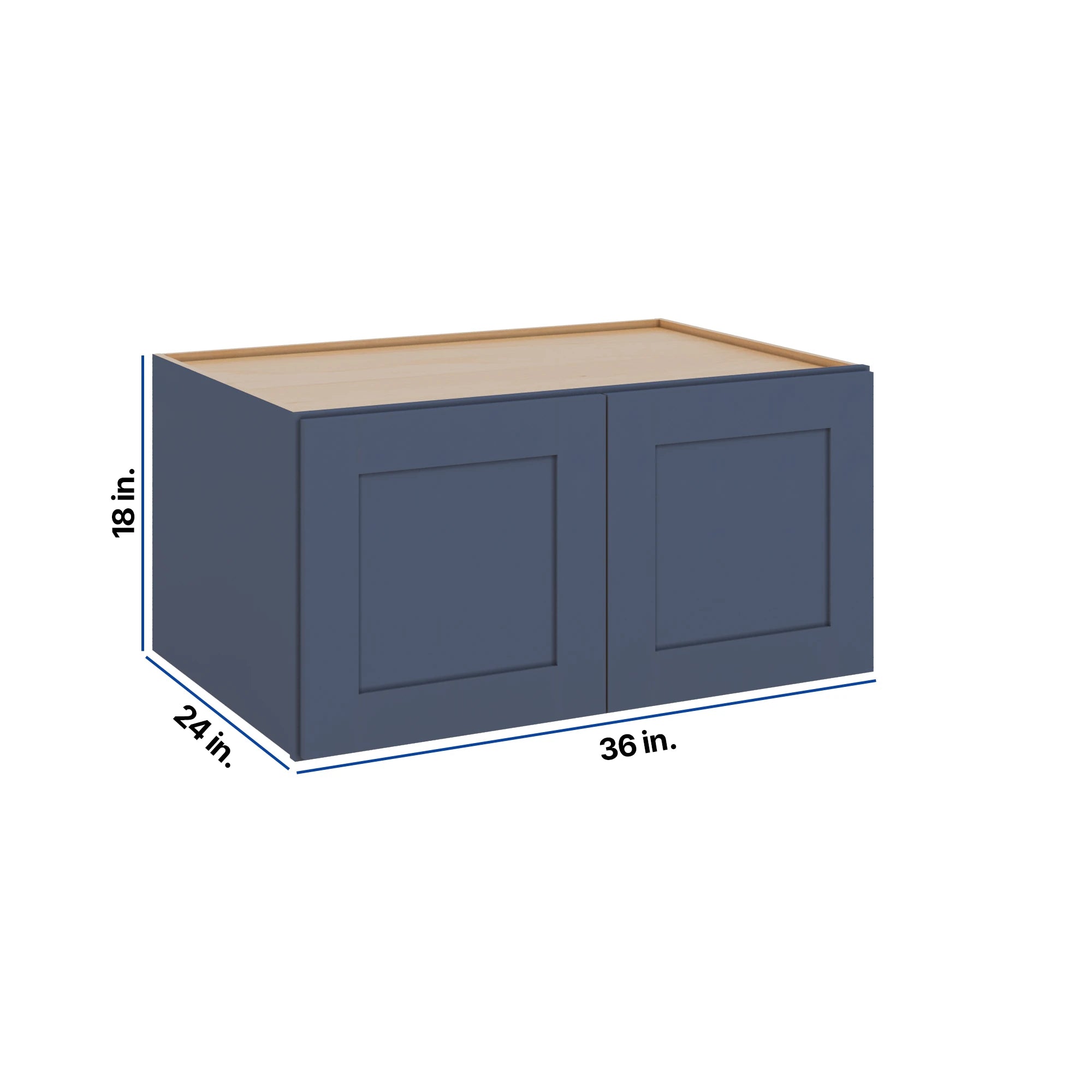 Modernform Cabinet Signature Blue 36" W X 18" H X 24" D Double Door Wall Cabinet