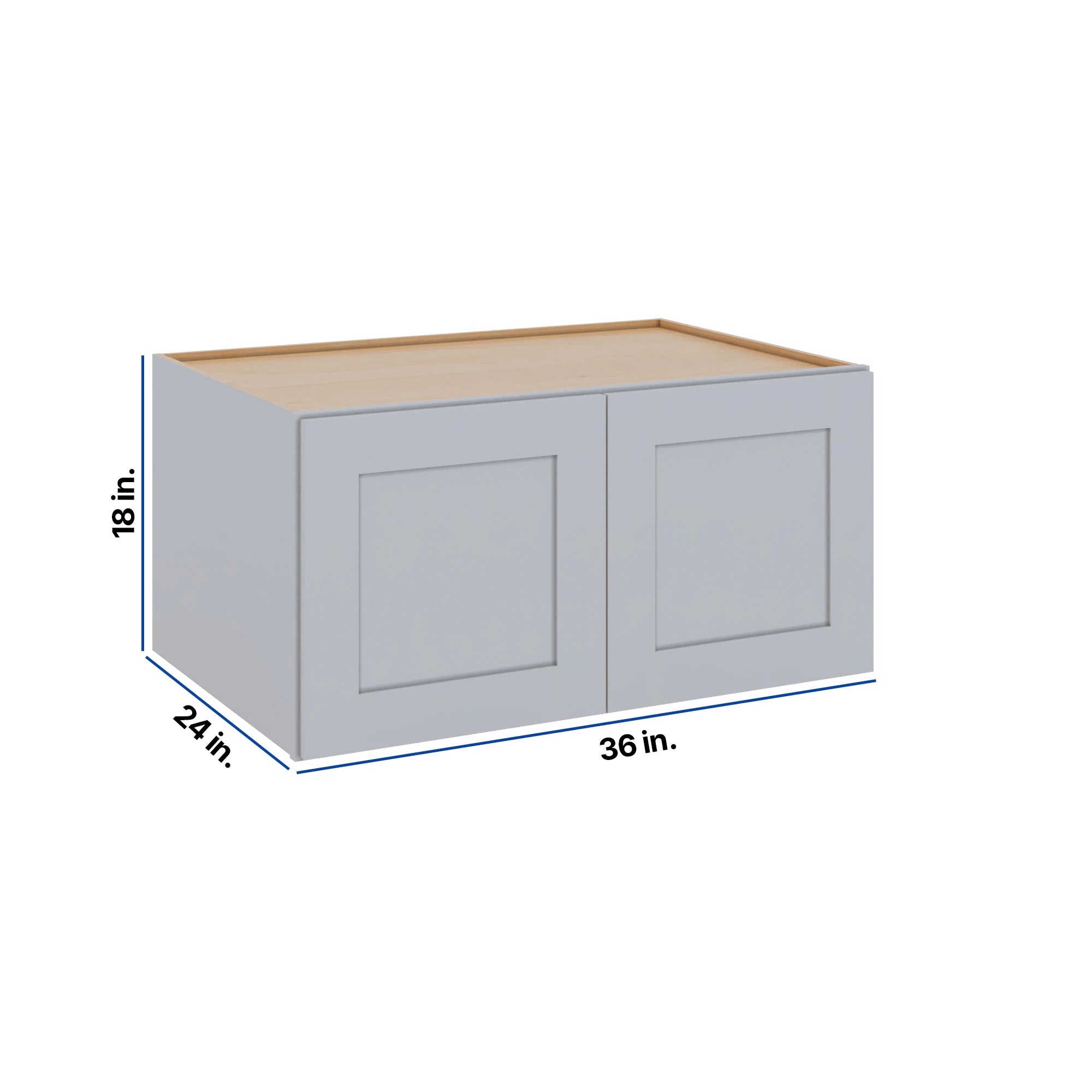Modernform Cabinet Grey Shaker 36" W X 18" H X 24" D Double Door Wall Cabinet