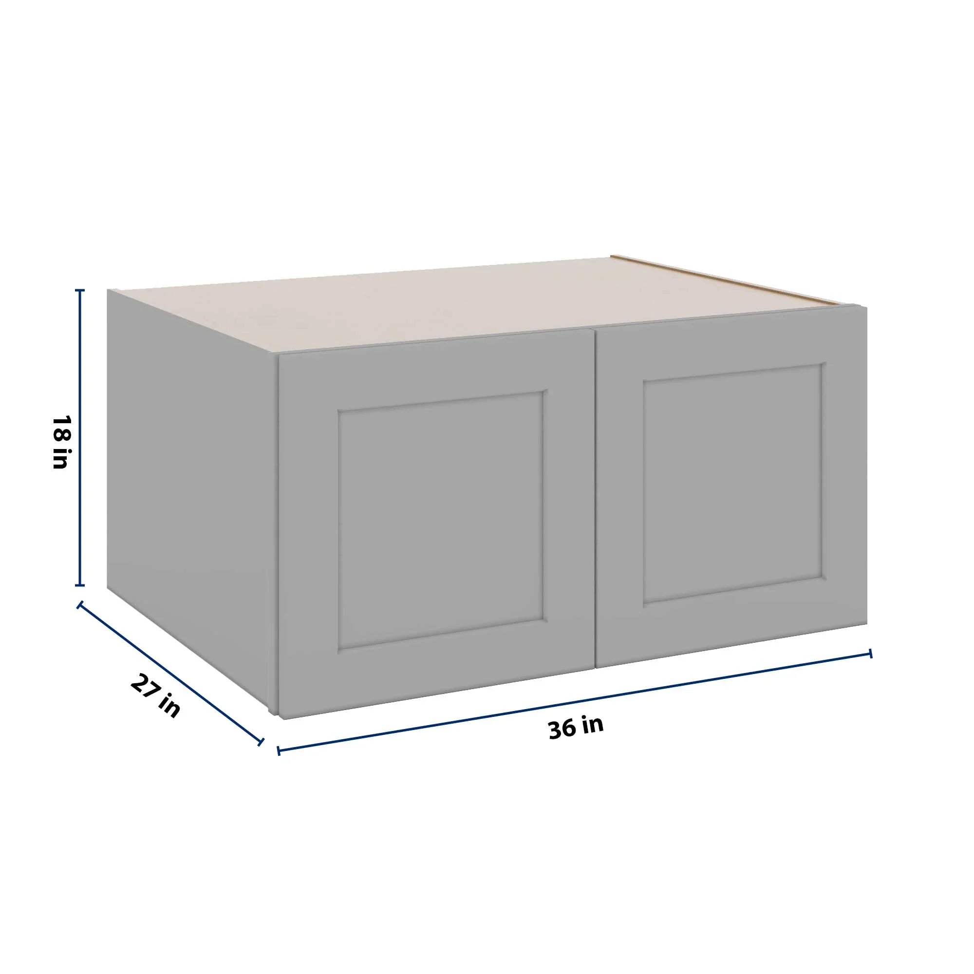 J&K Castle Grey S5 Refrigerator Wall Cabinet - 36" W x 18" H x 27" D