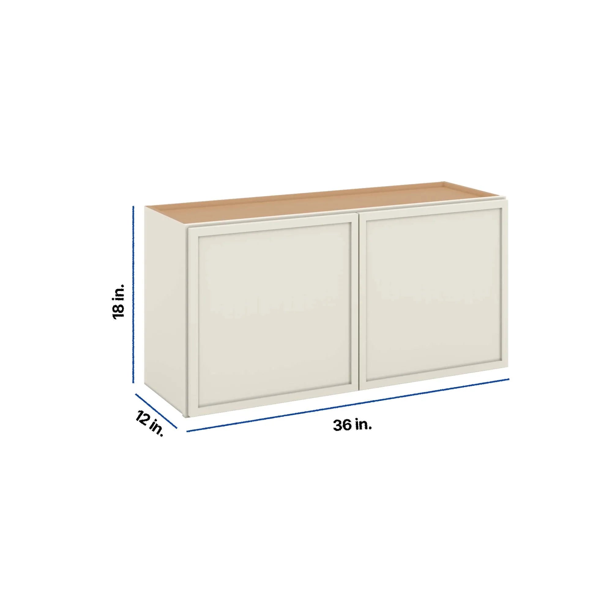 Modernform Cabinet Slim Dove White 36" W X 18" H X 12" D Double Door Wall Cabinet