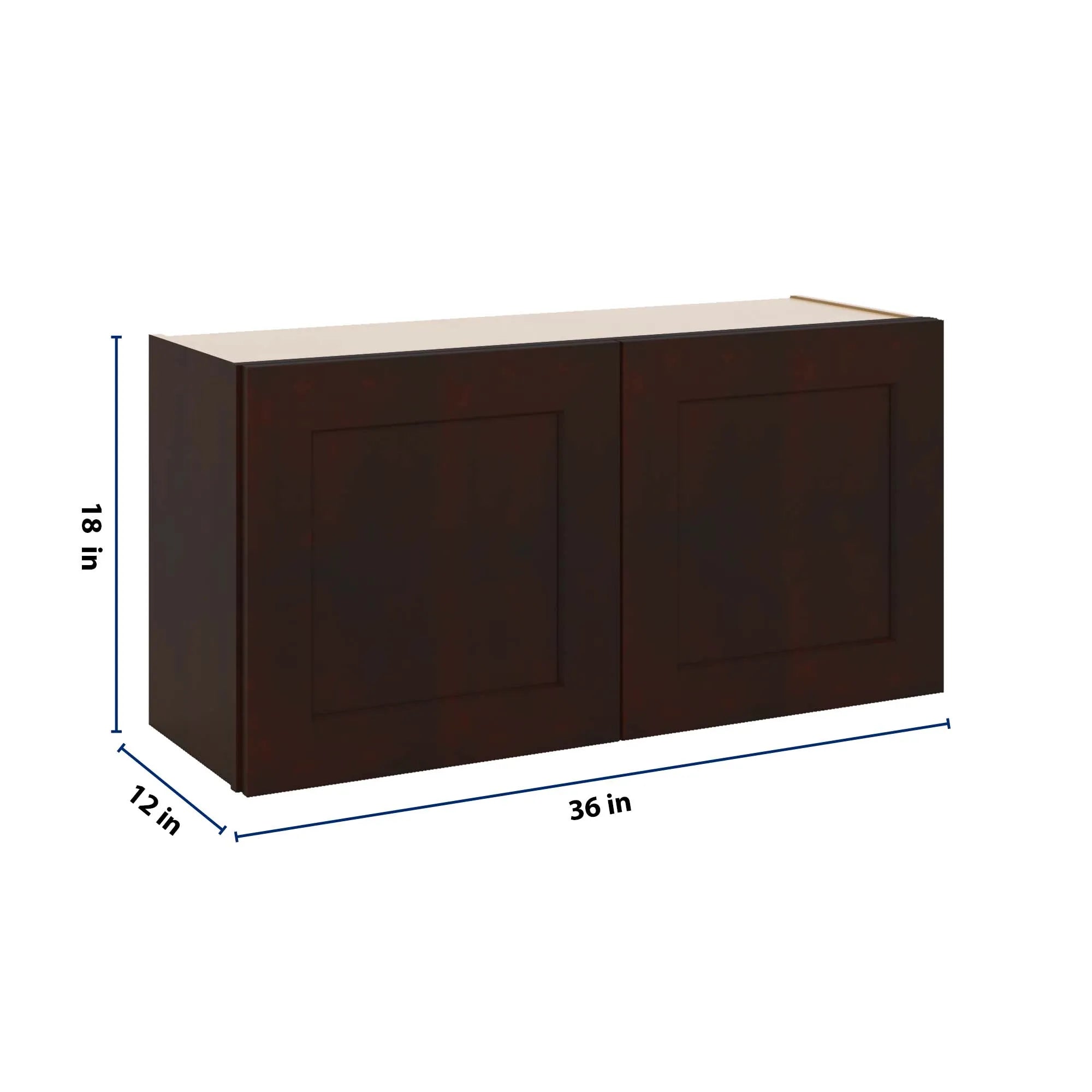 J&K Java Coffee S1 Double Door Wall Cabinet - 36" W x 18" H