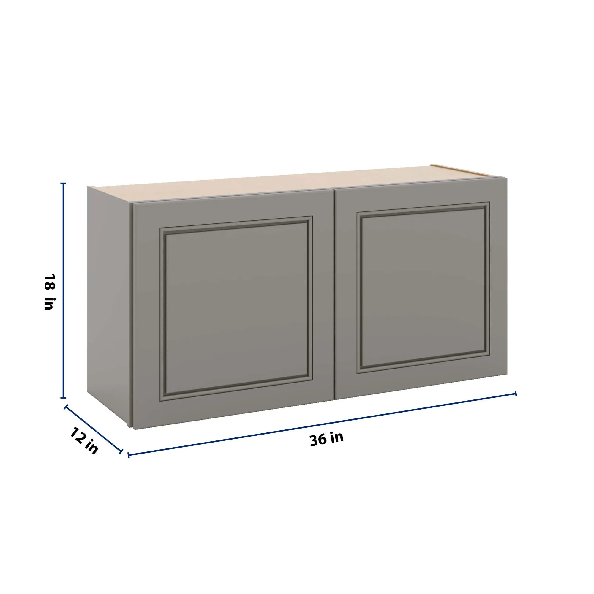 J&K Greige K3 Double Door Wall Cabinet - 36" W x 18" H