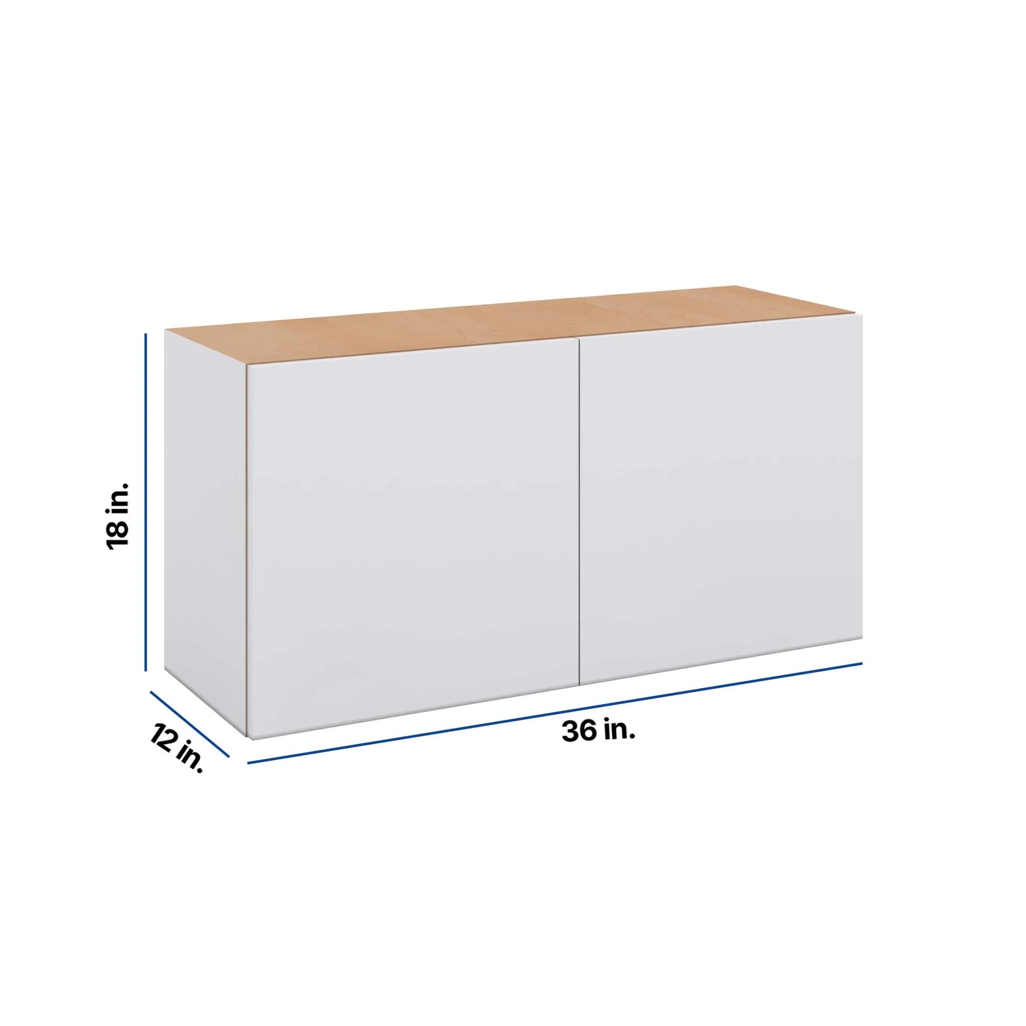 Modernform Cabinet Matte White 36" W X 18" H X 12" D Double Door Wall Cabinet