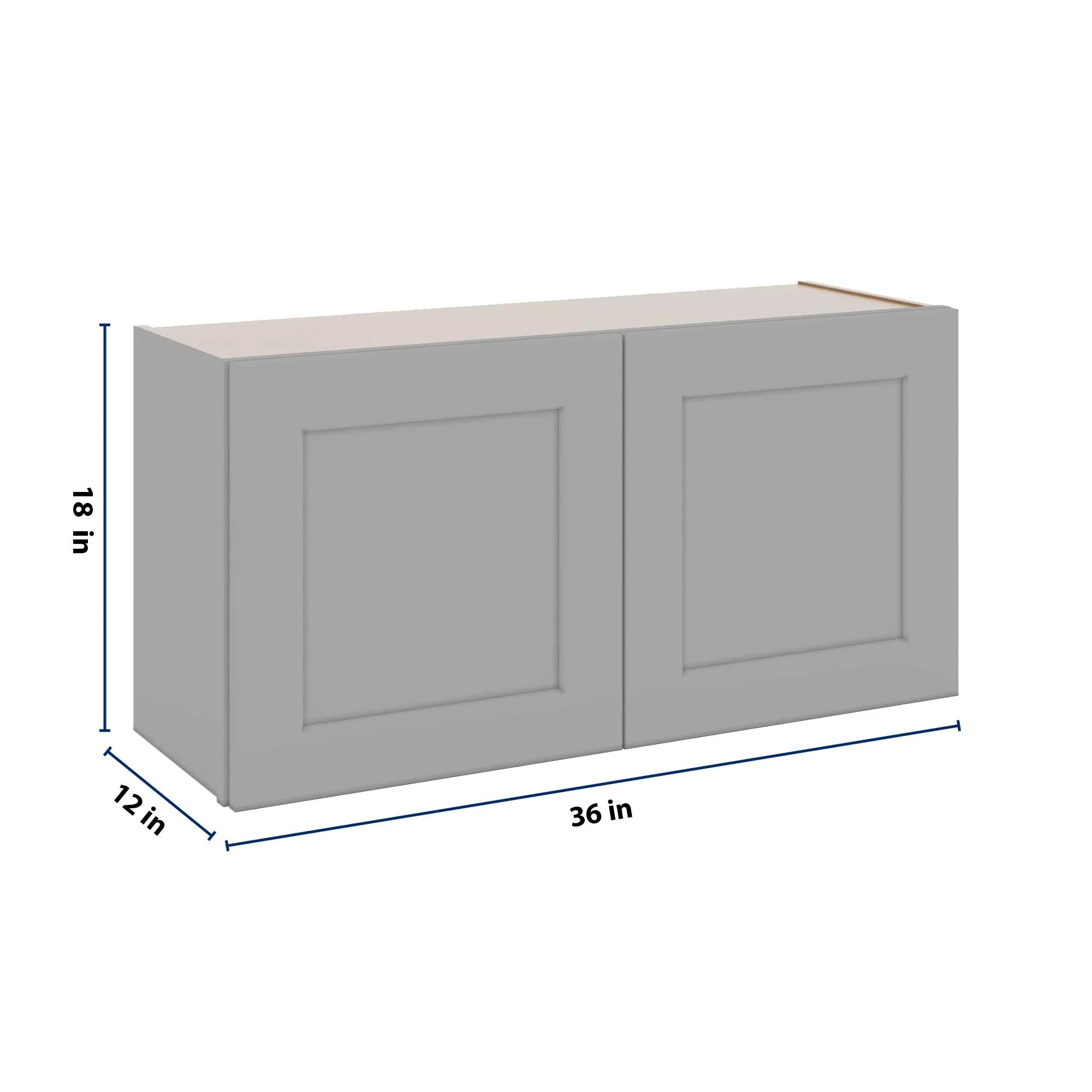 J&K Castle Grey S5 Double Door Wall Cabinet - 36" W x 18" H