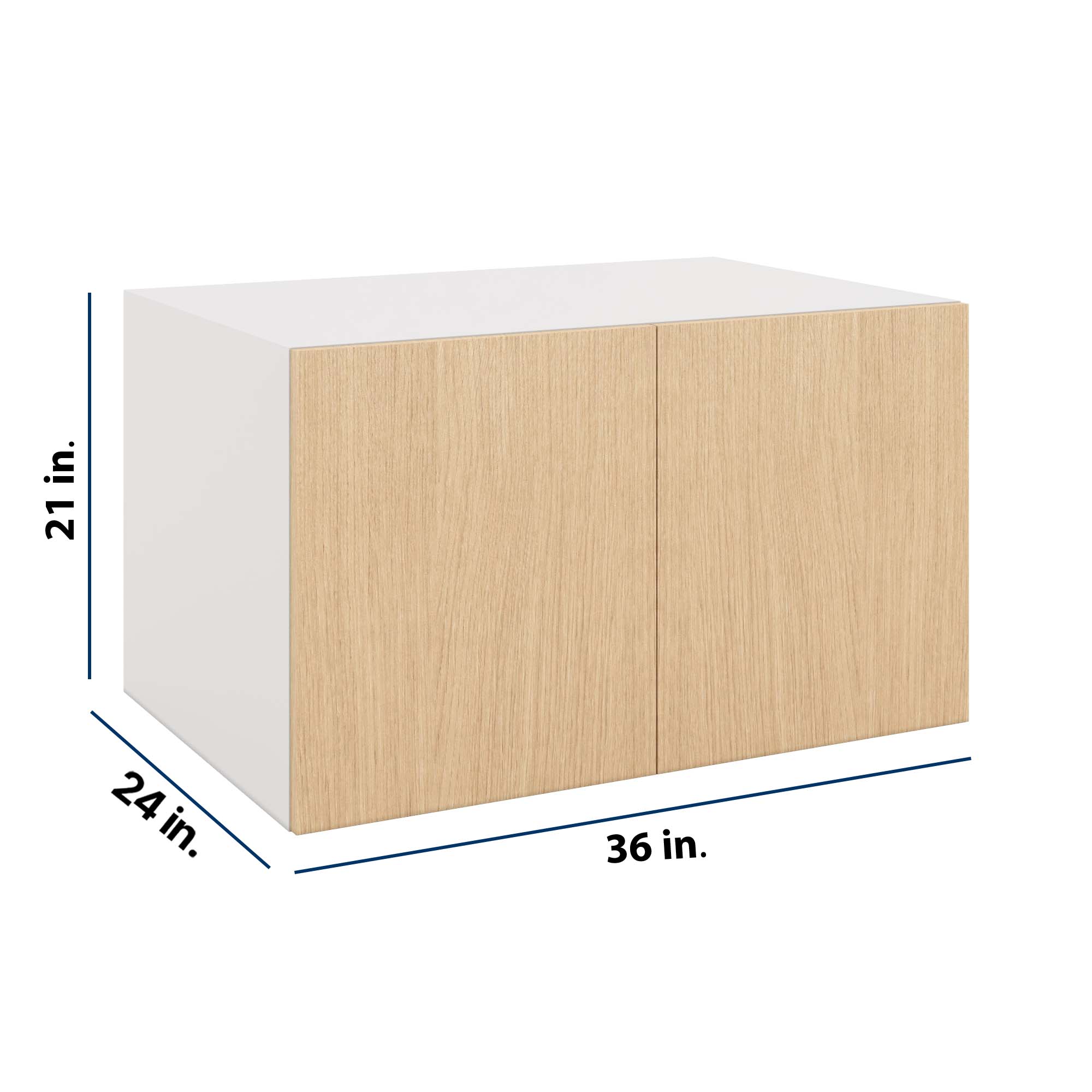 Modernform Cabinet Natural Oak 36" W X 21" H X 24" D Double Door Wall Cabinet