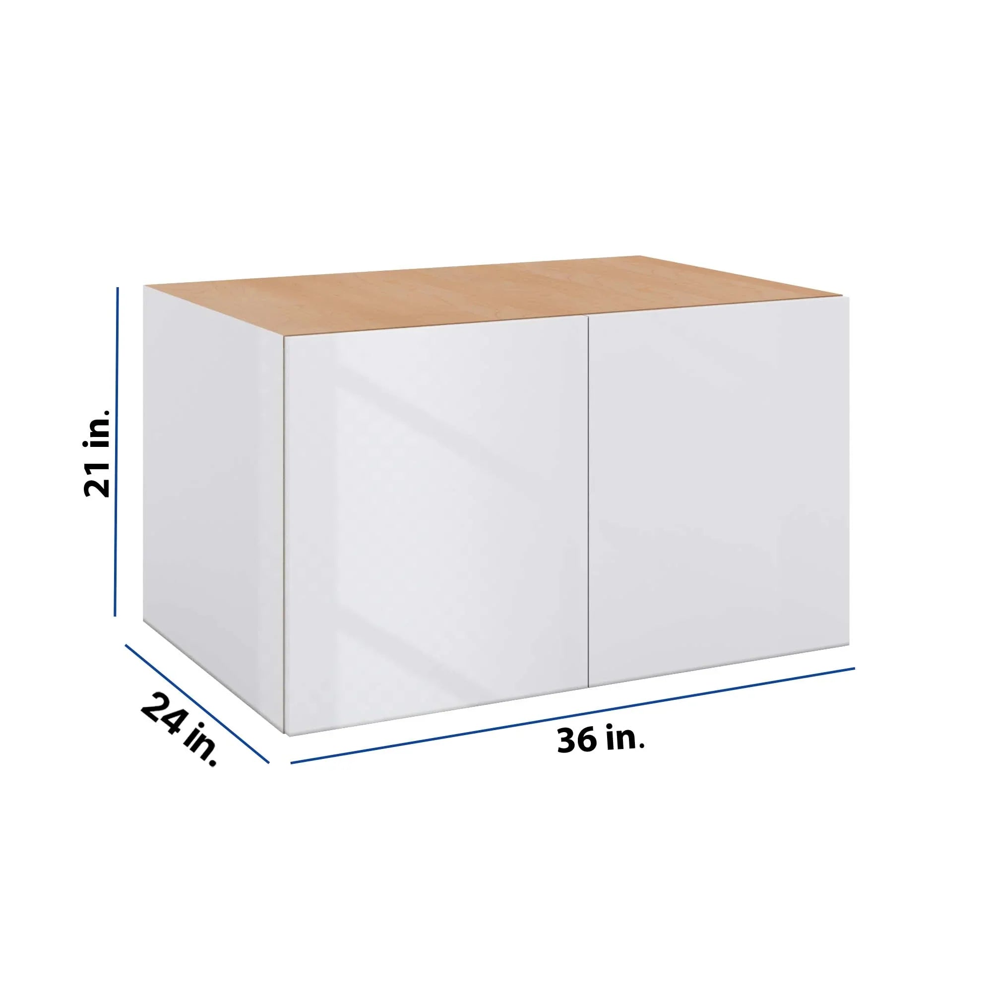 Modernform Cabinet Gloss White 36" W X 21" H X 24" D Double Door Wall Cabinet