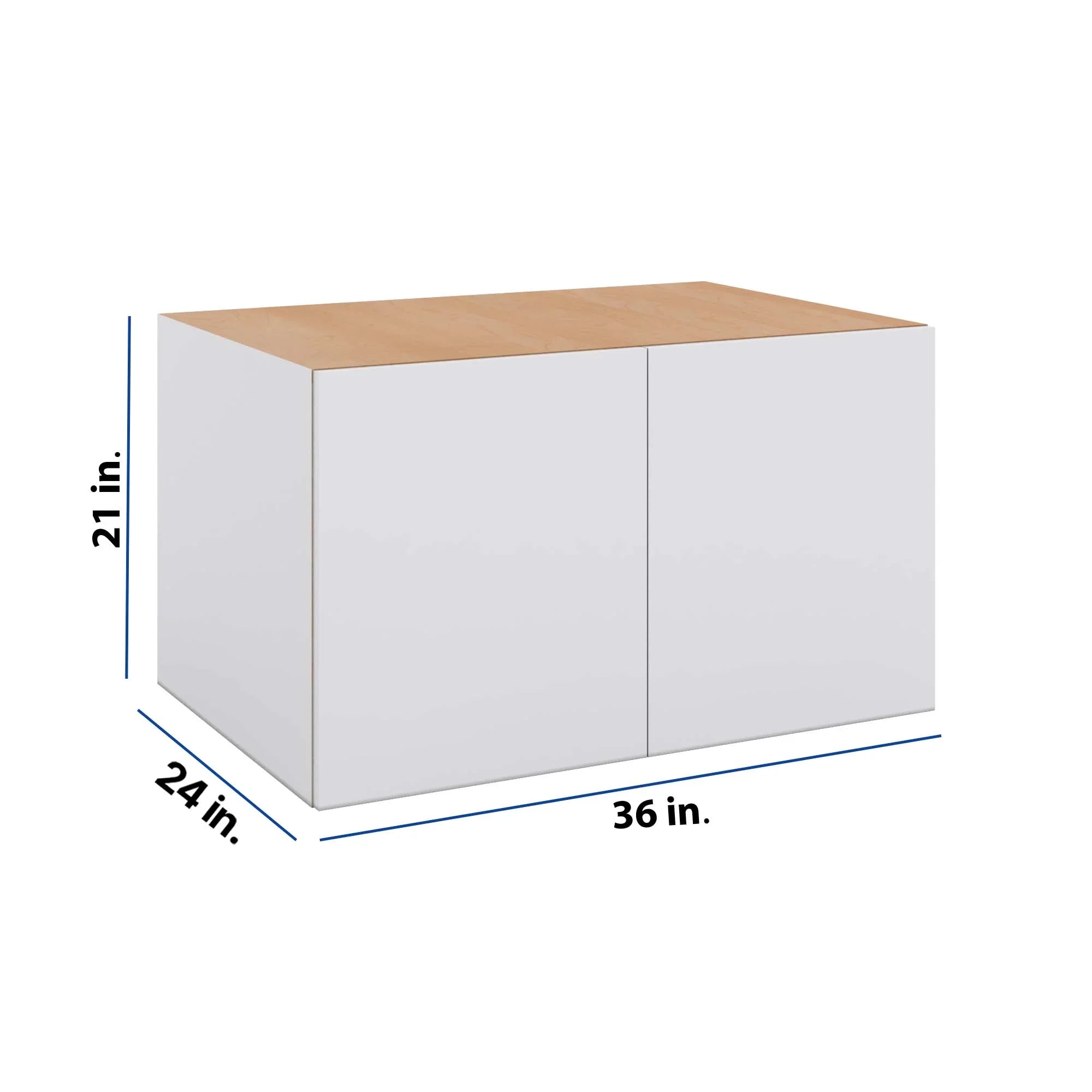 Modernform Cabinet Matte White 36" W X 21" H X 24" D Double Door Wall Cabinet