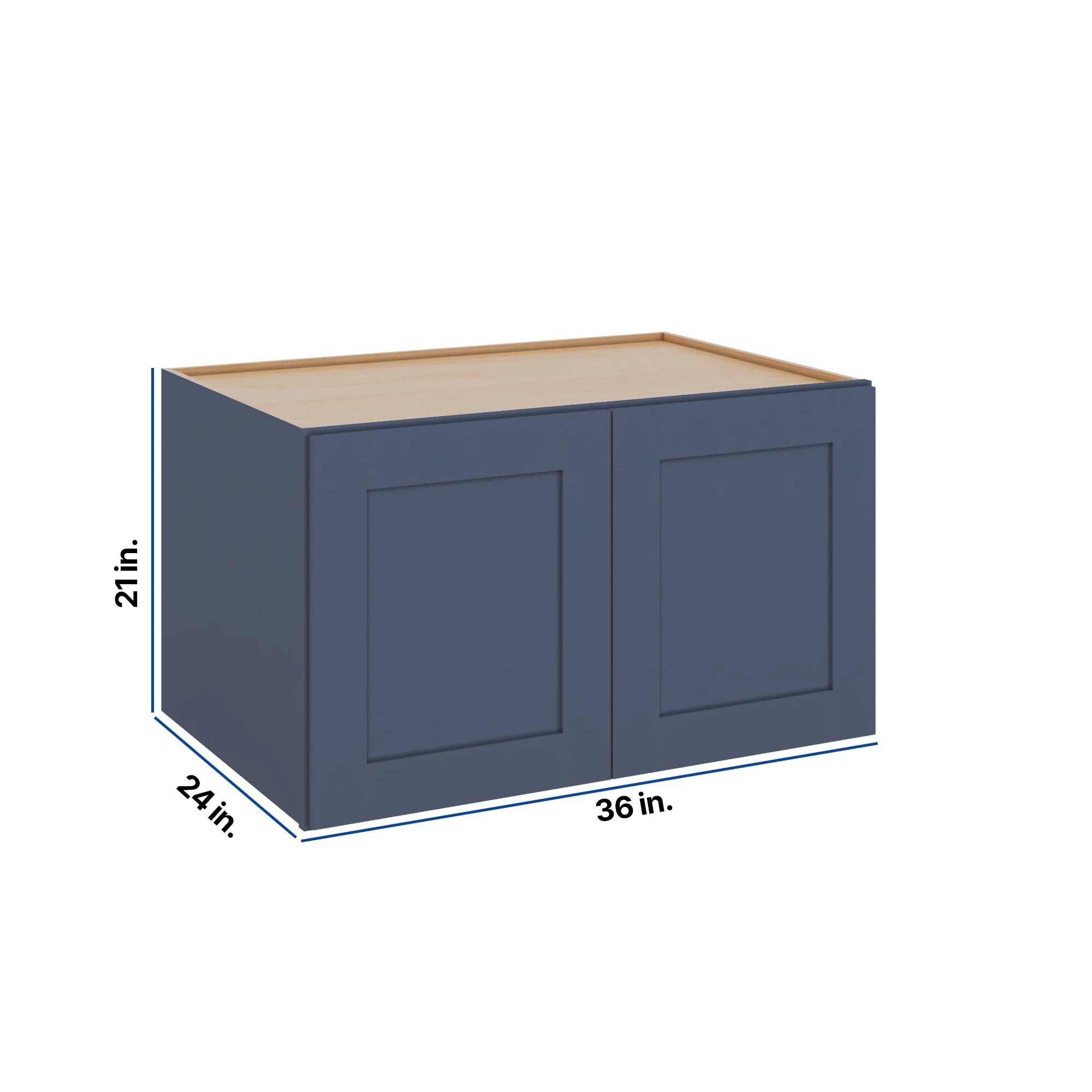 Modernform Cabinet Signature Blue 36" W X 21" H X 24" D Double Door Wall Cabinet