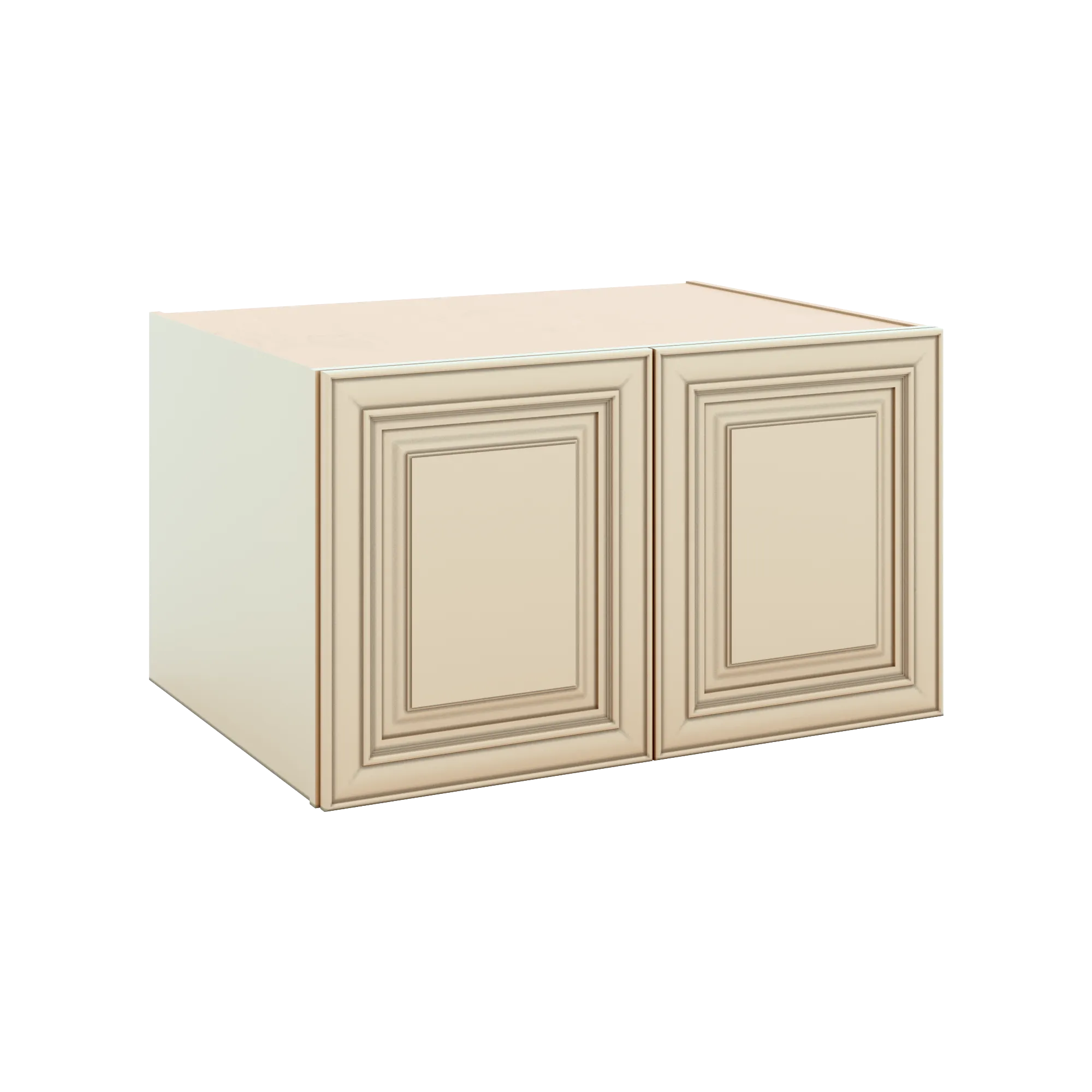 J&K Creme Glazed A7 Refrigerator Wall Cabinet - 36" W x 21" H x 27" D