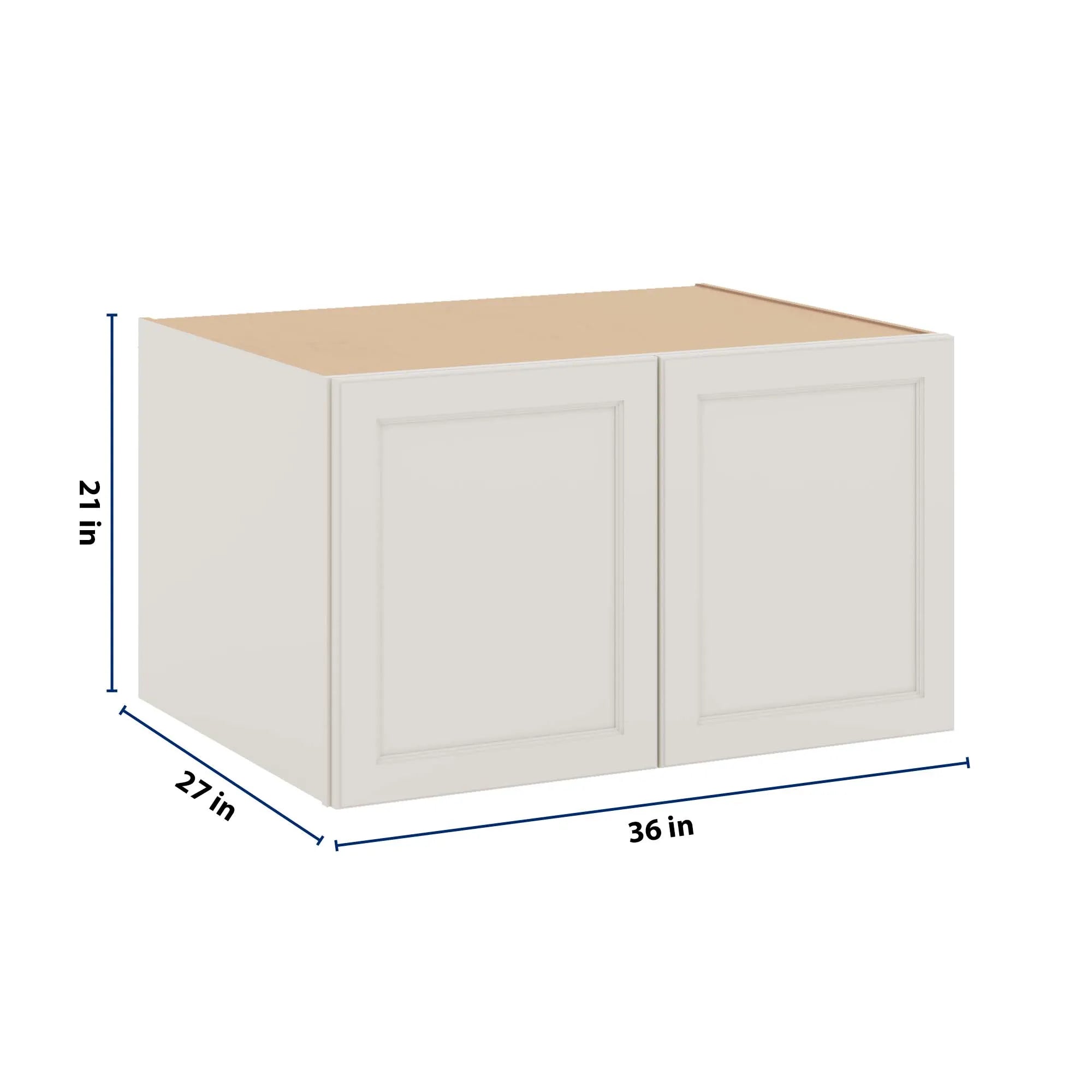 J&K Dove E1 Refrigerator Wall Cabinet - 36" W x 21" H x 27" D