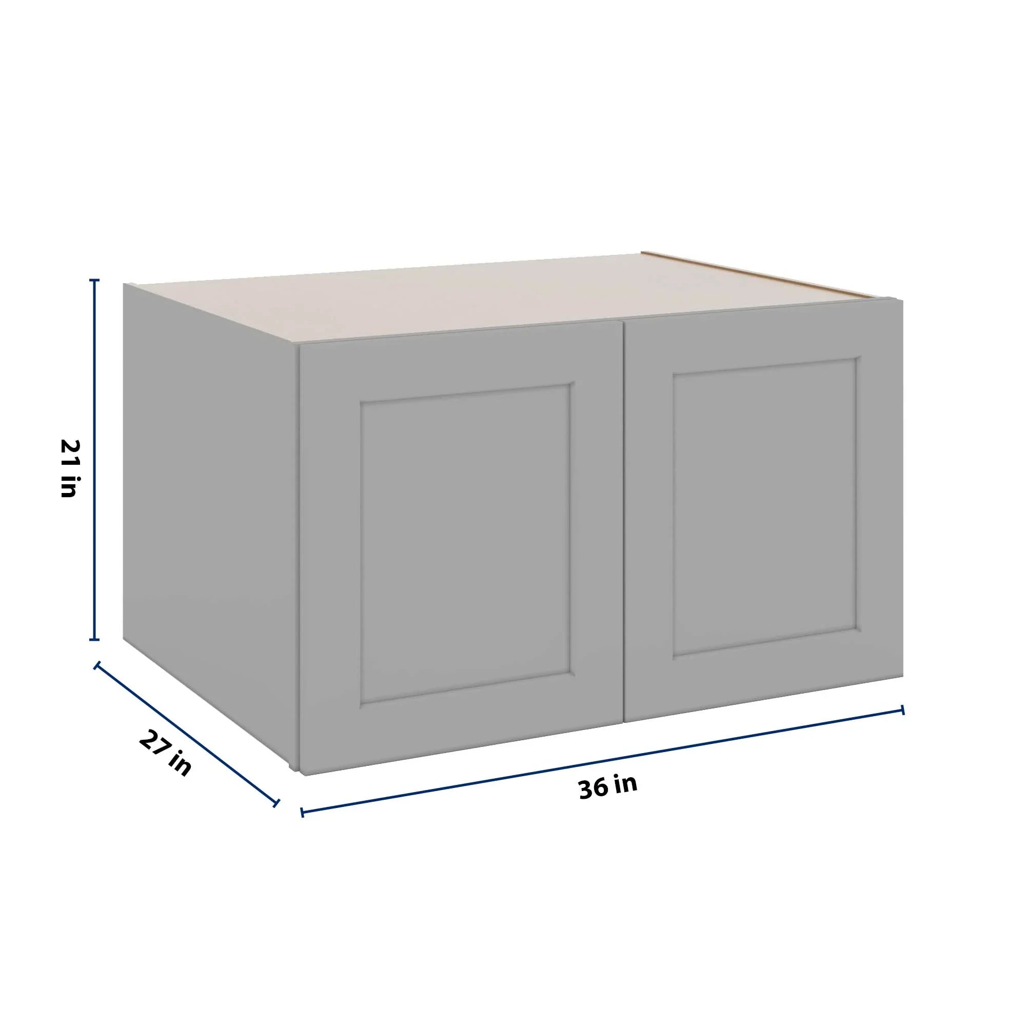 J&K Castle Grey S5 Refrigerator Wall Cabinet - 36" W x 21" H x 27" D