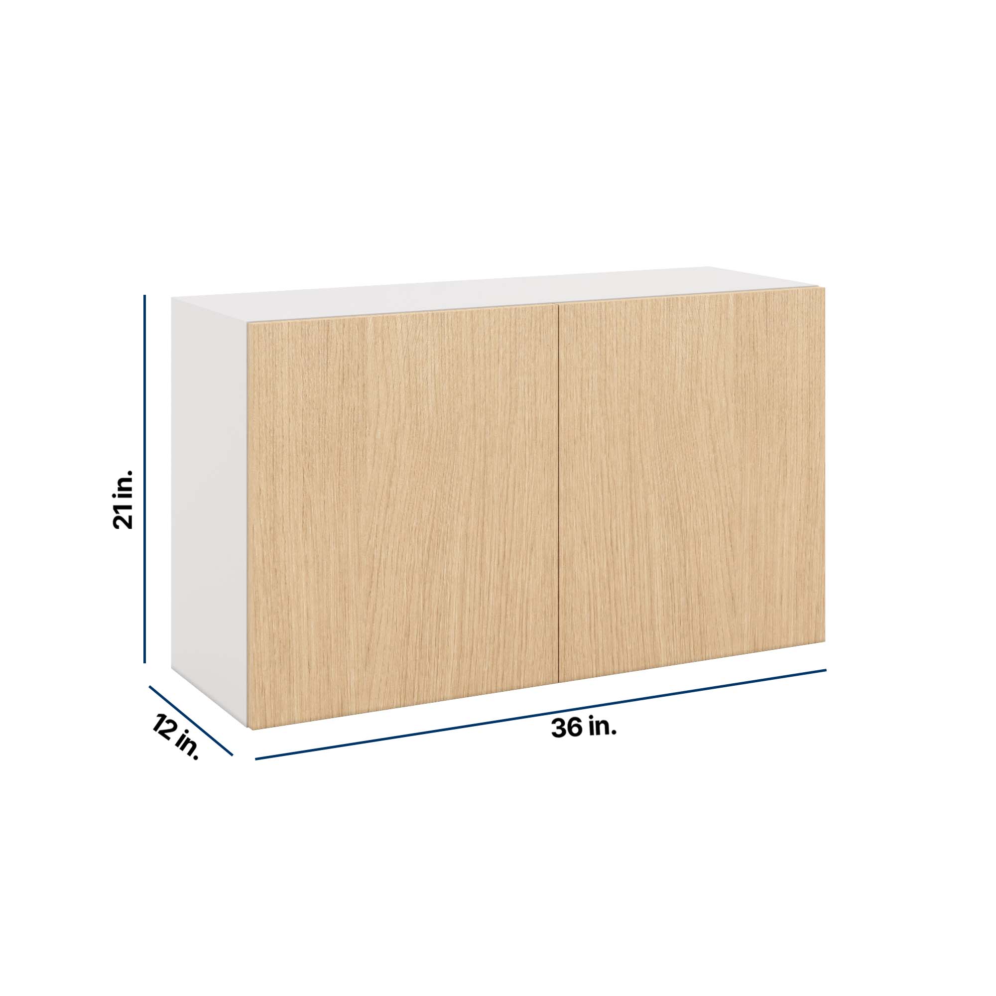 Modernform Cabinet Natural Oak 36" W X 21" H X 12" D Double Door Wall Cabinet