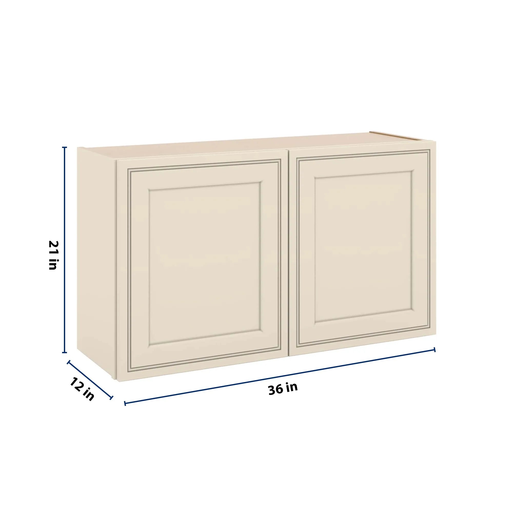 J&K Pearl Glazed H9 Double Door Wall Cabinet - 36" W x 21" H