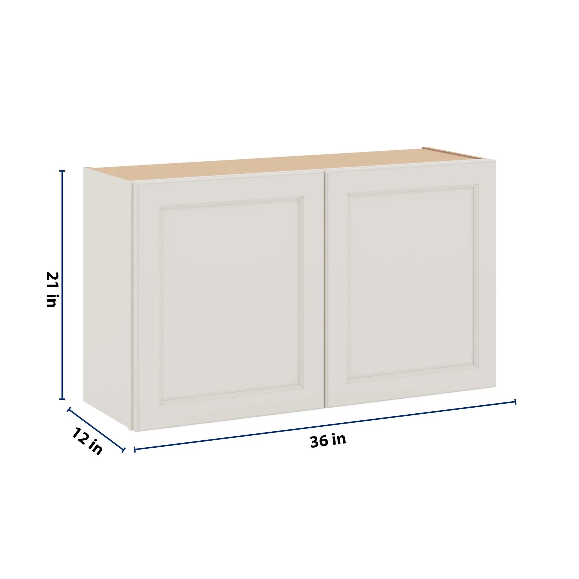 J&K Dove E1 Double Door Wall Cabinet - 36" W x 21" H