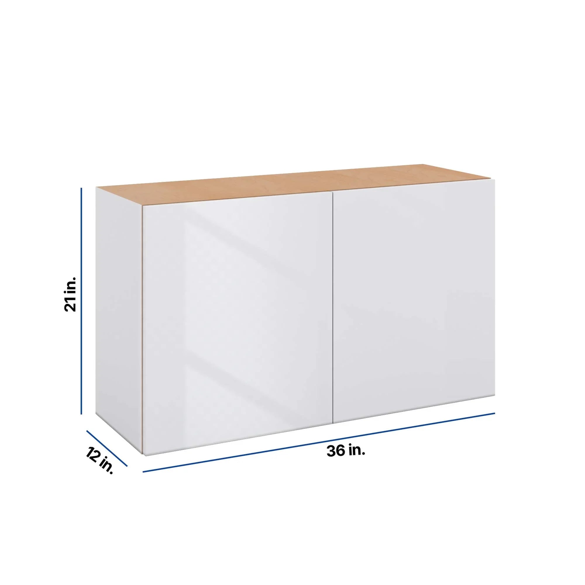 Modernform Cabinet Gloss White 36" W X 21" H X 12" D Double Door Wall Cabinet