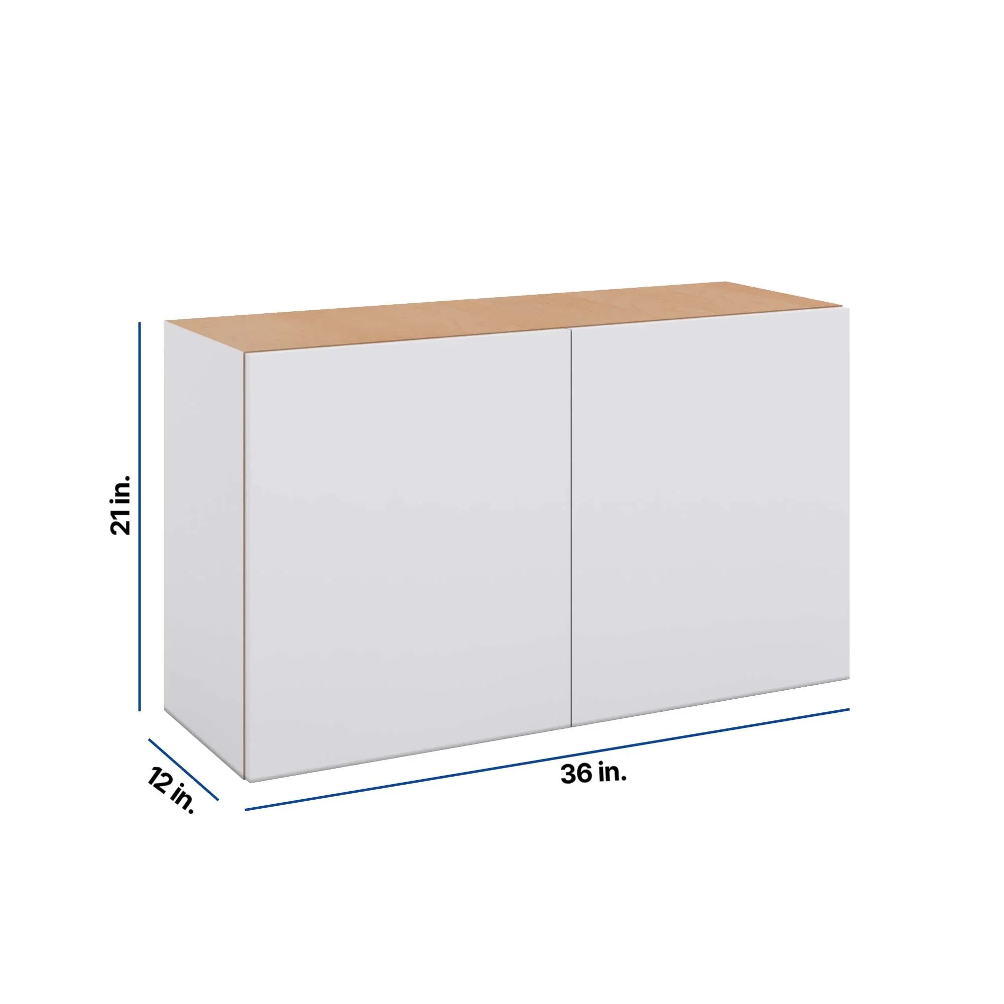 Modernform Cabinet Matte White 36" W X 21" H X 12" D Double Door Wall Cabinet