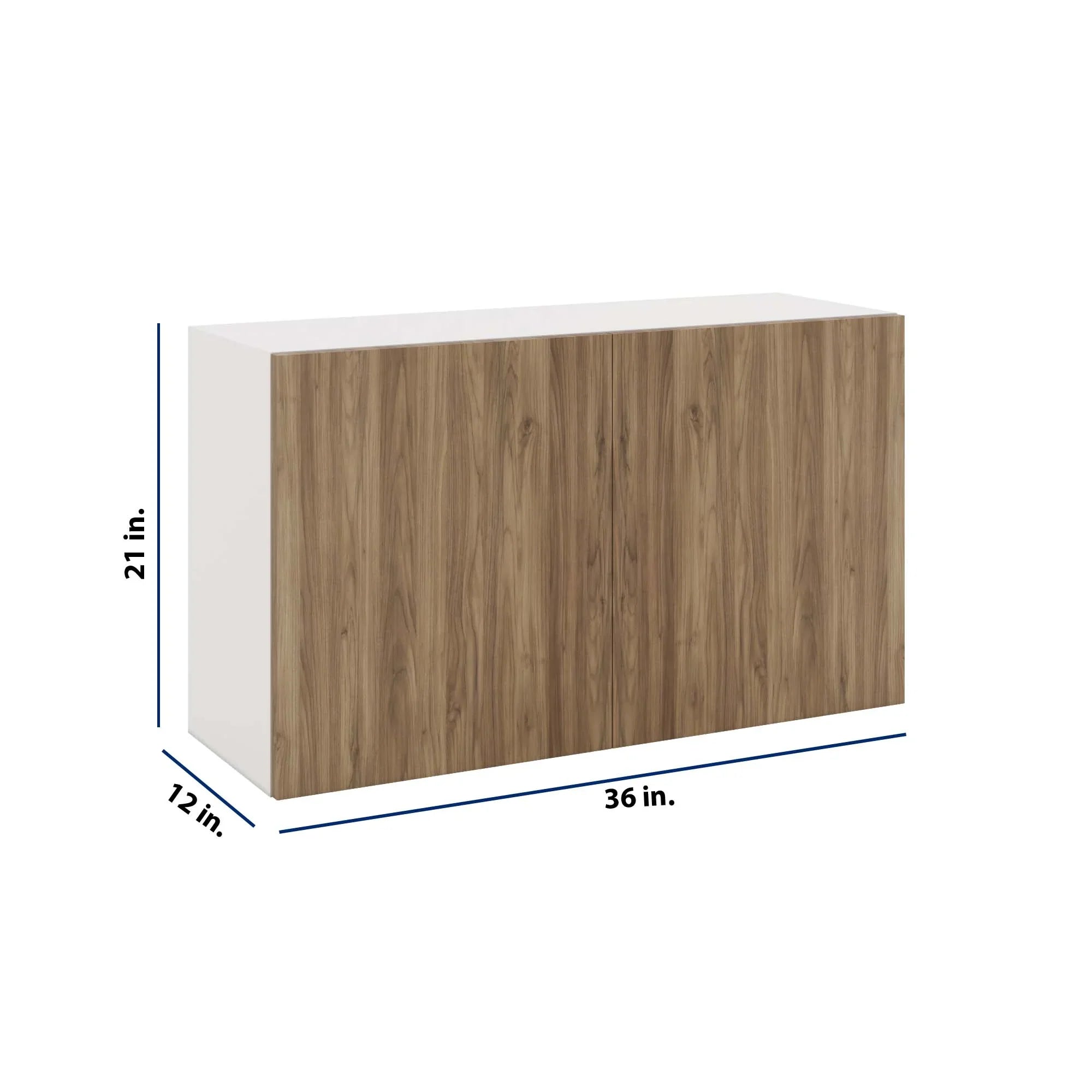 Modernform Cabinet Walnut 36" W X 21" H X 12" D Double Door Wall Cabinet