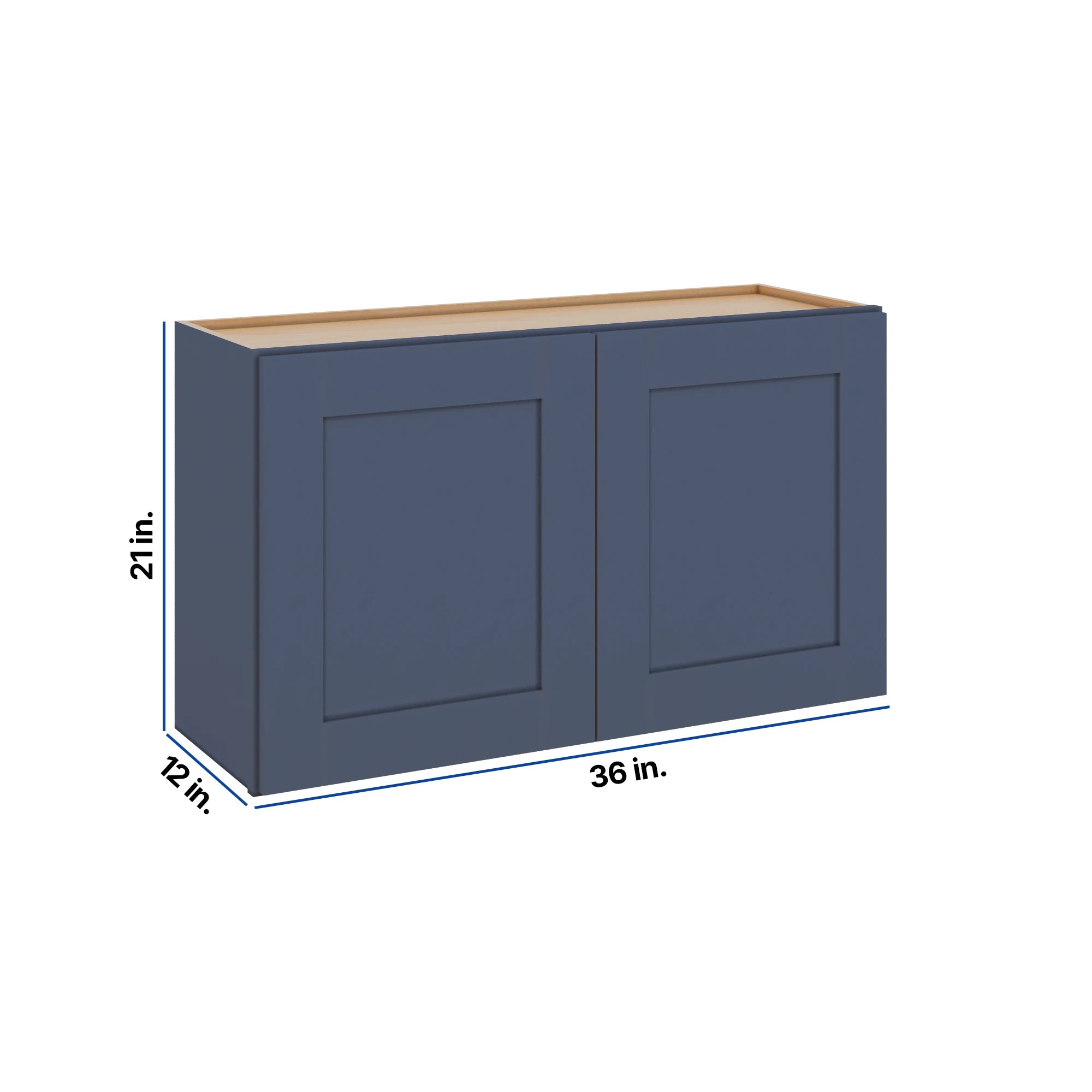 Modernform Cabinet Signature Blue 36" W X 21" H X 12" D Double Door Wall Cabinet