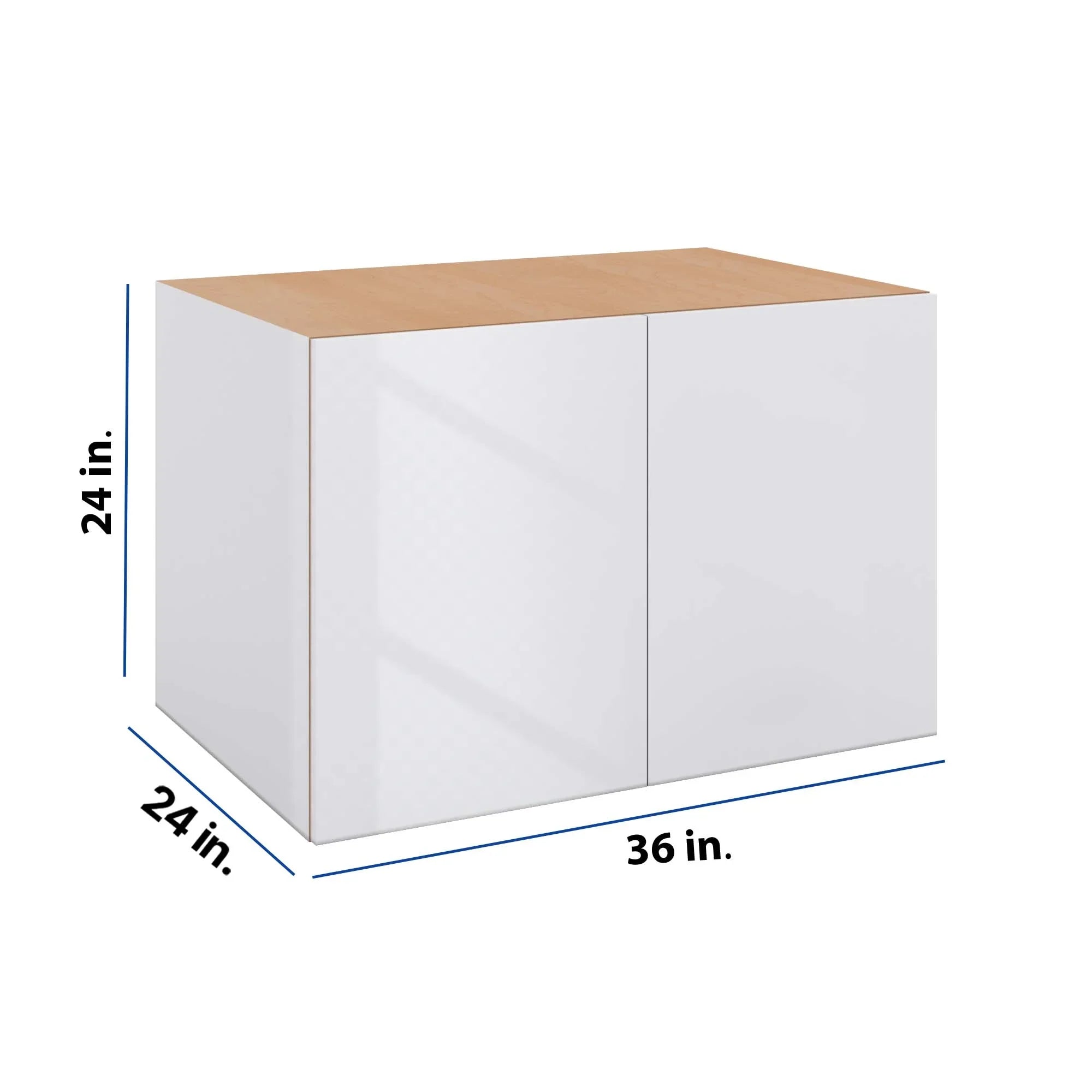 Modernform Cabinet Gloss White 36" W X 24" H X 24" D Double Door Wall Cabinet