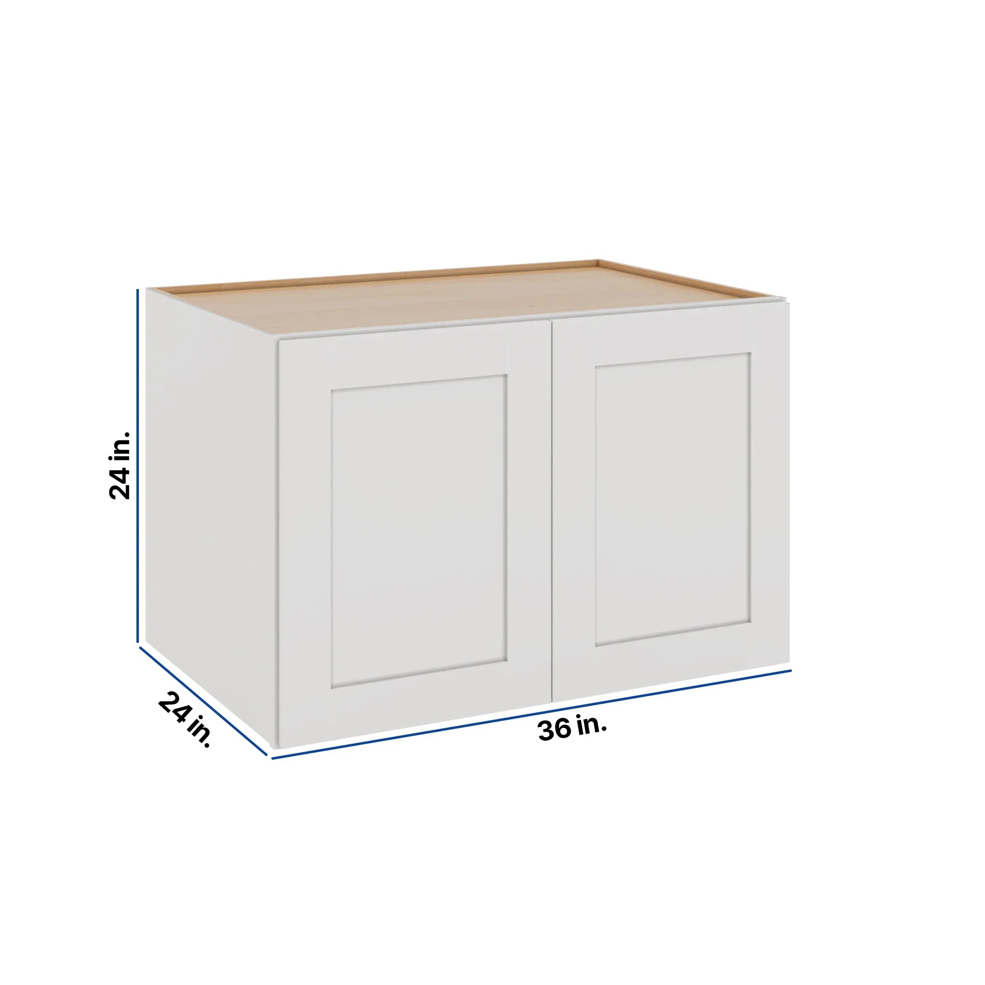 Modernform Cabinet White Shaker 36" W X 24" H X 24" D Double Door Wall Cabinet