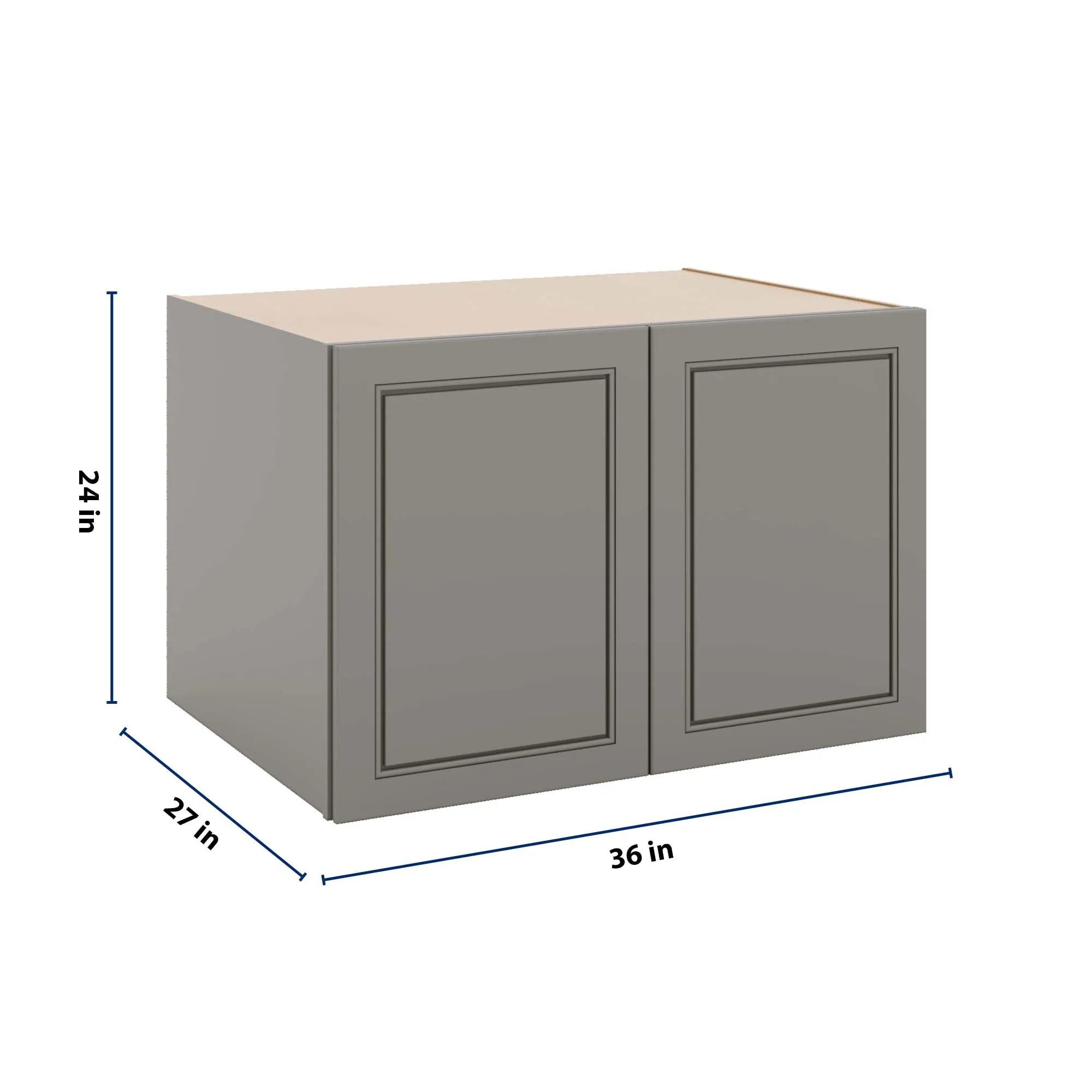 J&K Greige K3 Refrigerator Wall Cabinet - 36" W x 24" H x 27" D