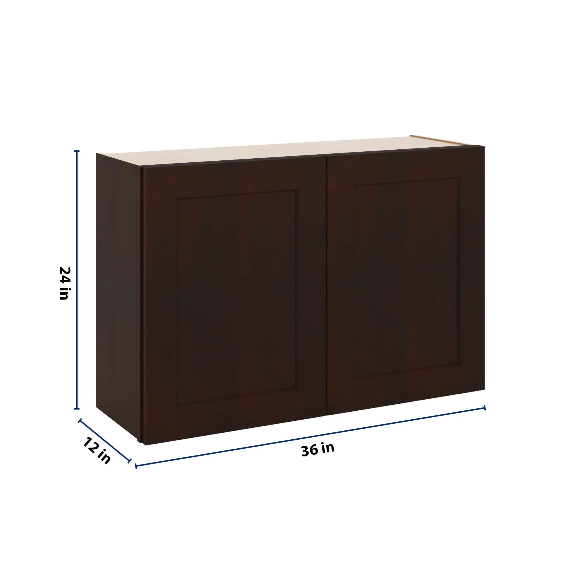 J&K Java Coffee S1 Double Door Wall Cabinet - 36" W x 24" H