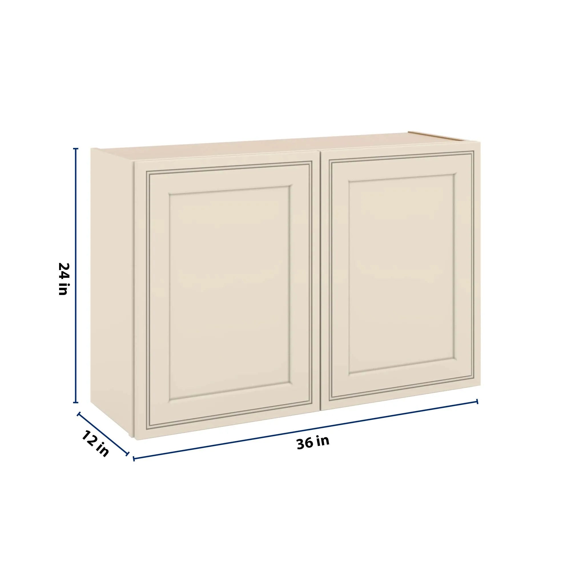J&K Pearl Glazed H9 Double Door Wall Cabinet - 36" W x 24" H