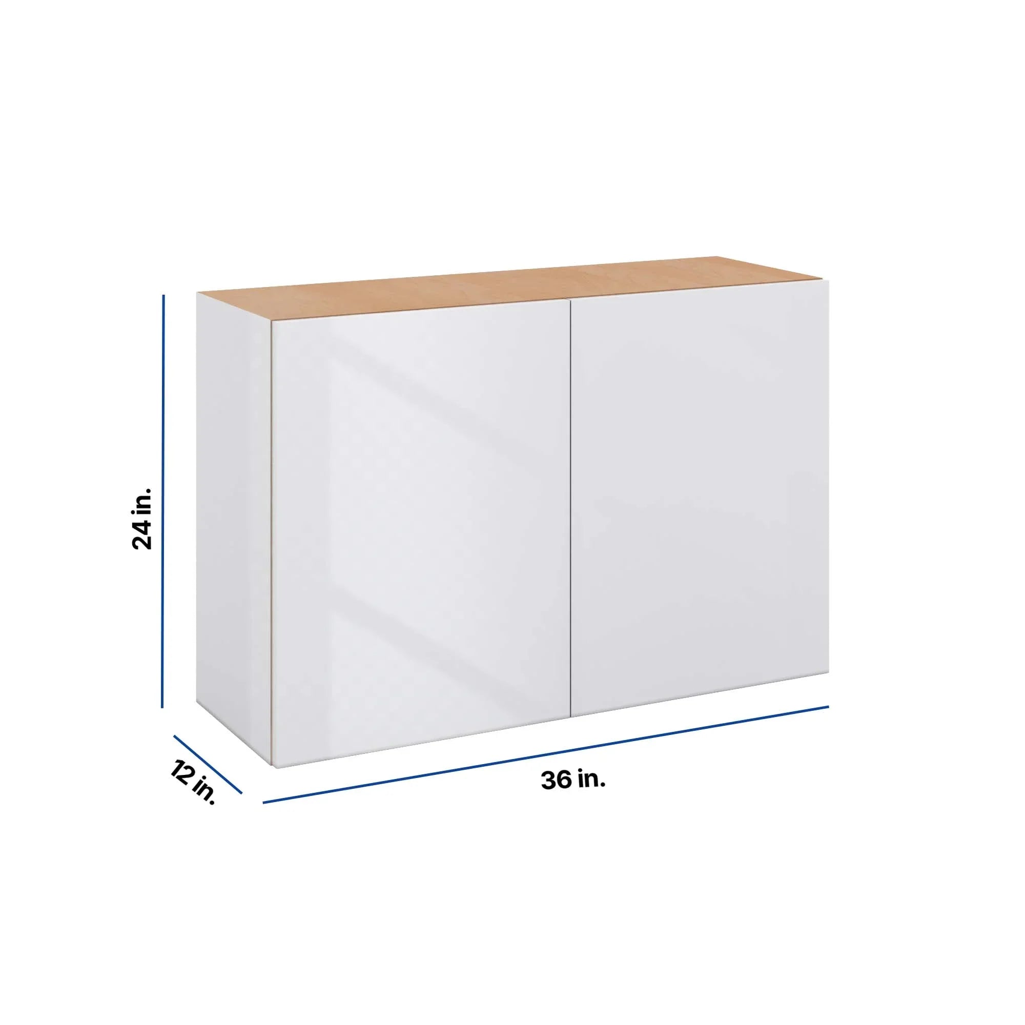 Modernform Cabinet Gloss White 36" W X 24" H X 12" D Double Door Wall Cabinet