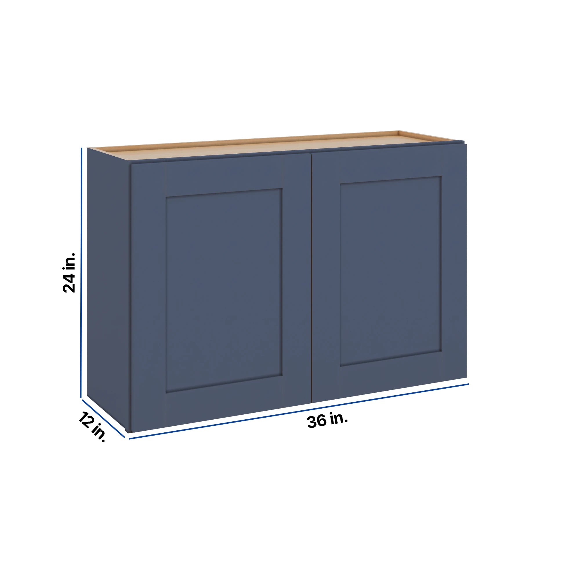 Modernform Cabinet Signature Blue 36" W X 24" H X 12" D Double Door Wall Cabinet