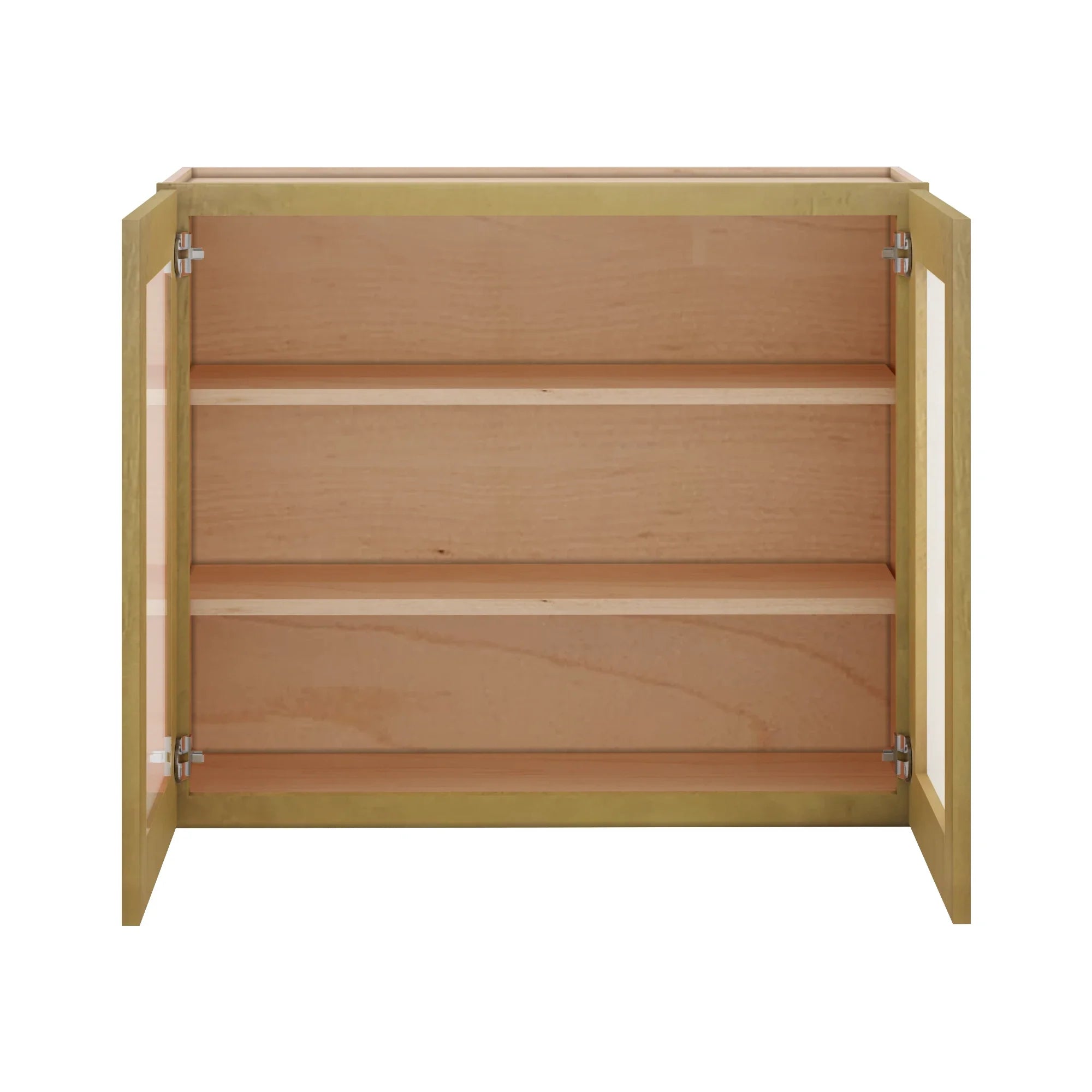 Modernform Cabinet Natural Shaker 36" W X 30" H X 12" D Double Glass Door Wall Cabinet