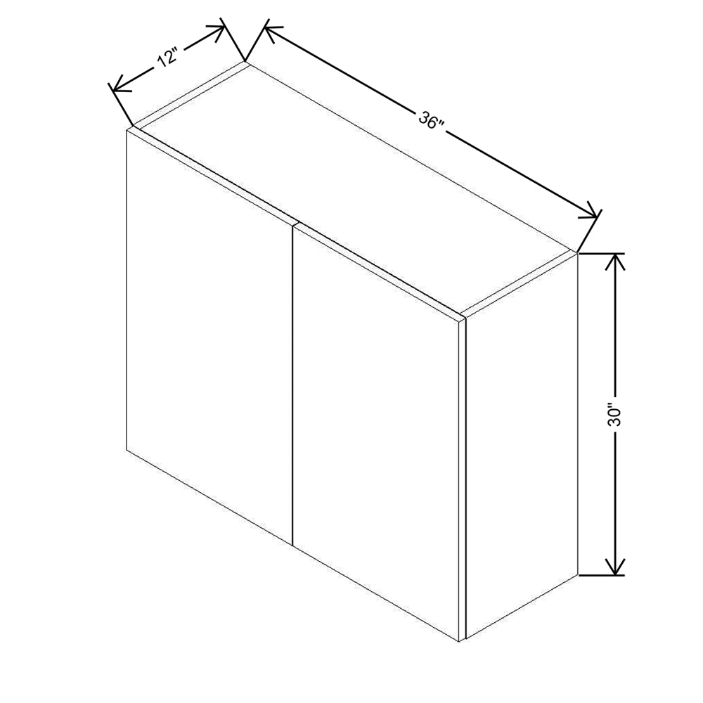 CNC Concord Elegant Stone 36" W X 30" H Double Door Wall Cabinet