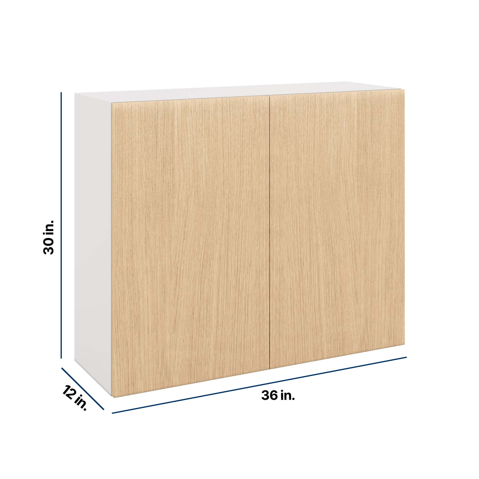 Modernform Cabinet Natural Oak 36" W X 30" H X 12" D Double Door Wall Cabinet