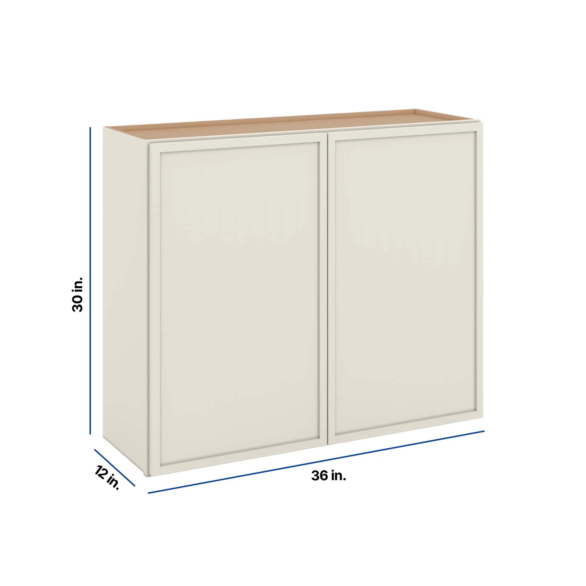 Modernform Cabinet Slim Dove White 36" W X 30" H X 12" D Double Door Wall Cabinet