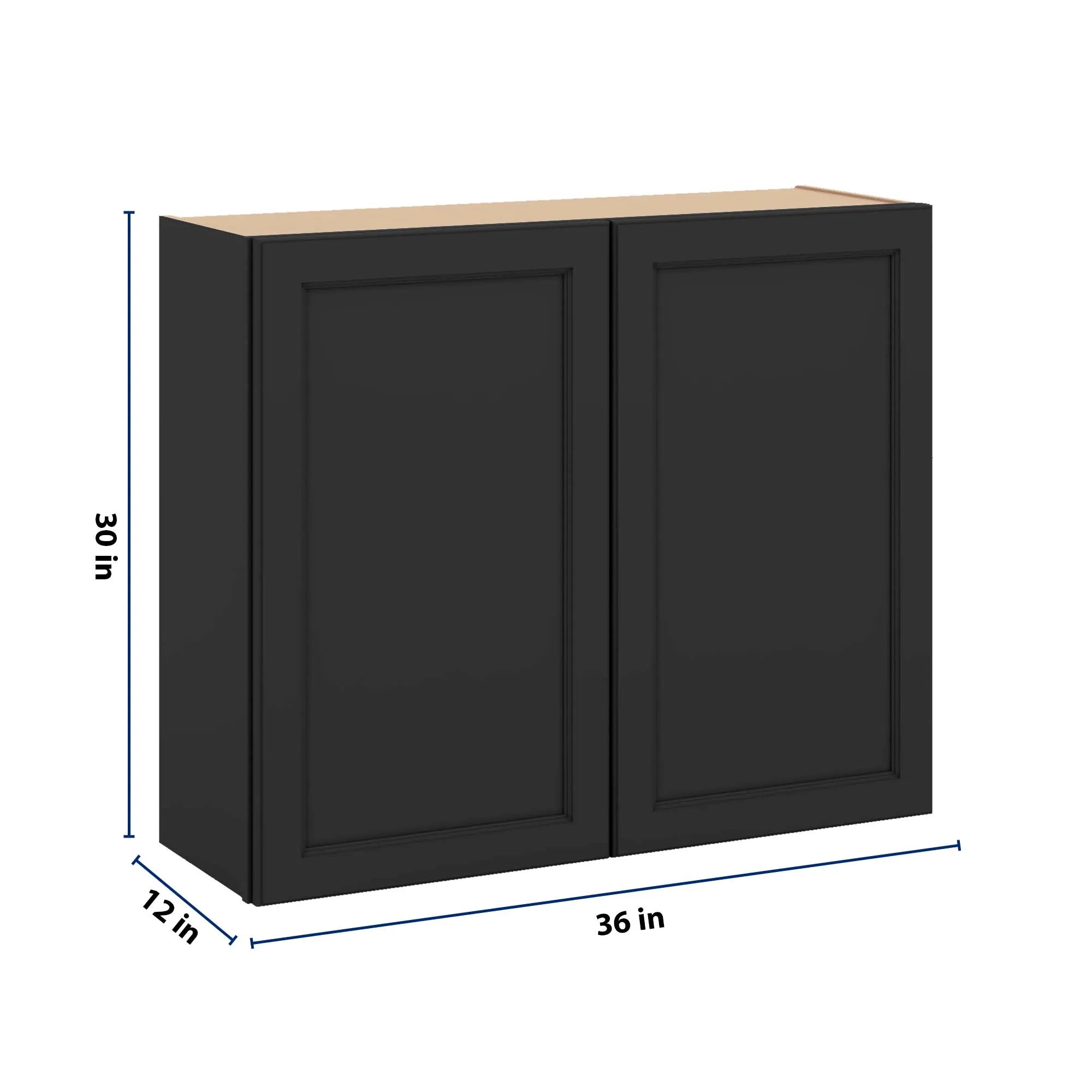 J&K Charcoal E2 Double Door Wall Cabinet - 36" W x 30" H