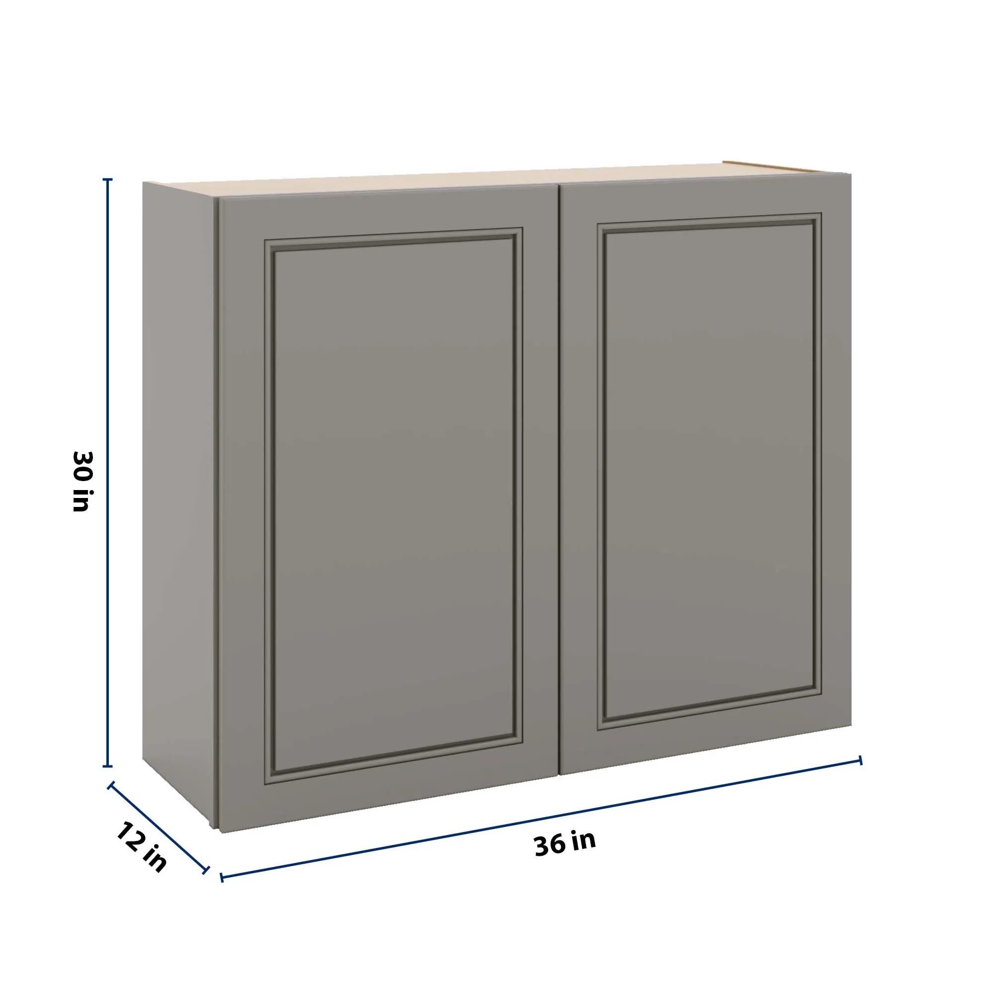 J&K Greige K3 Double Door Wall Cabinet - 36" W x 30" H