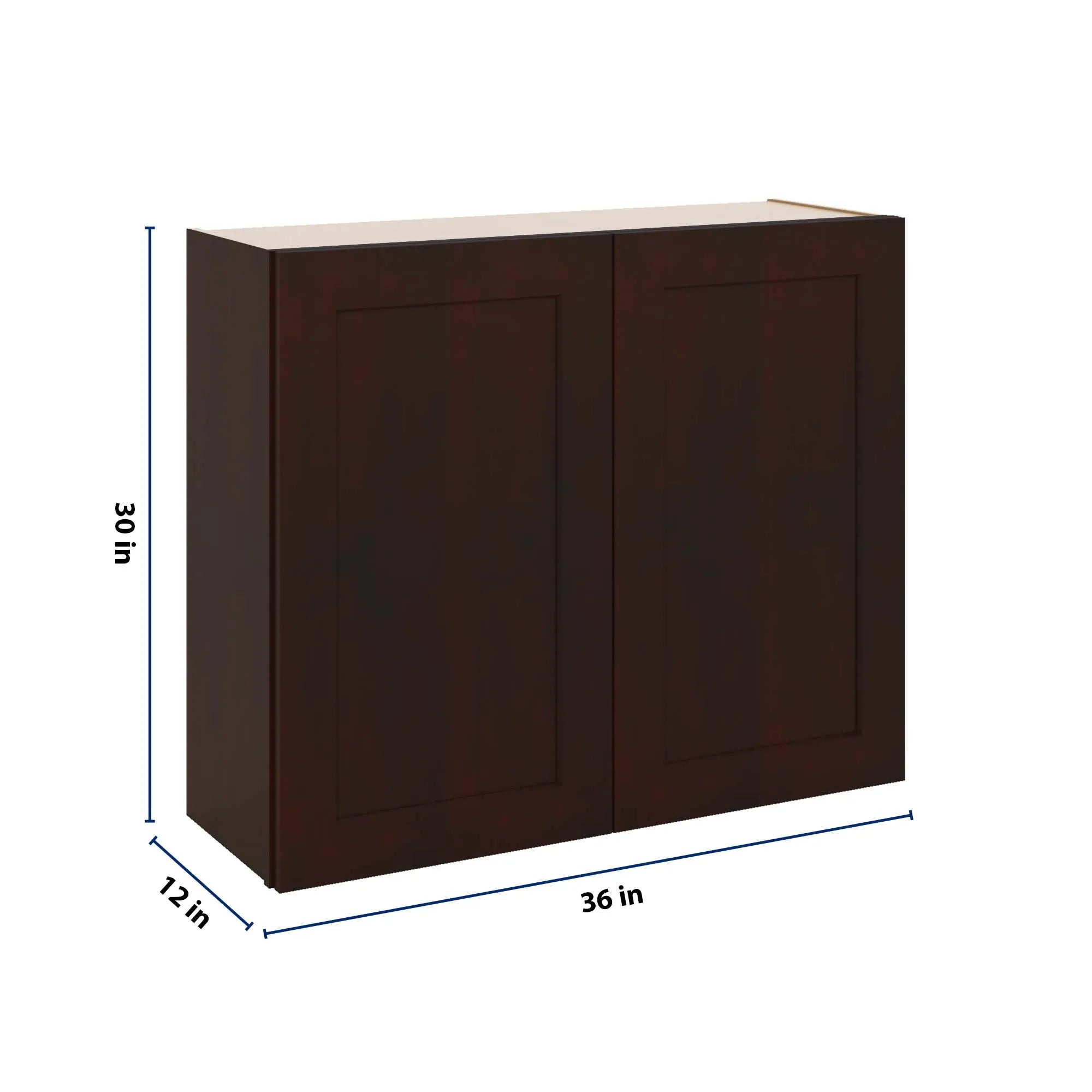 J&K Java Coffee S1 Double Door Wall Cabinet - 36" W x 30" H